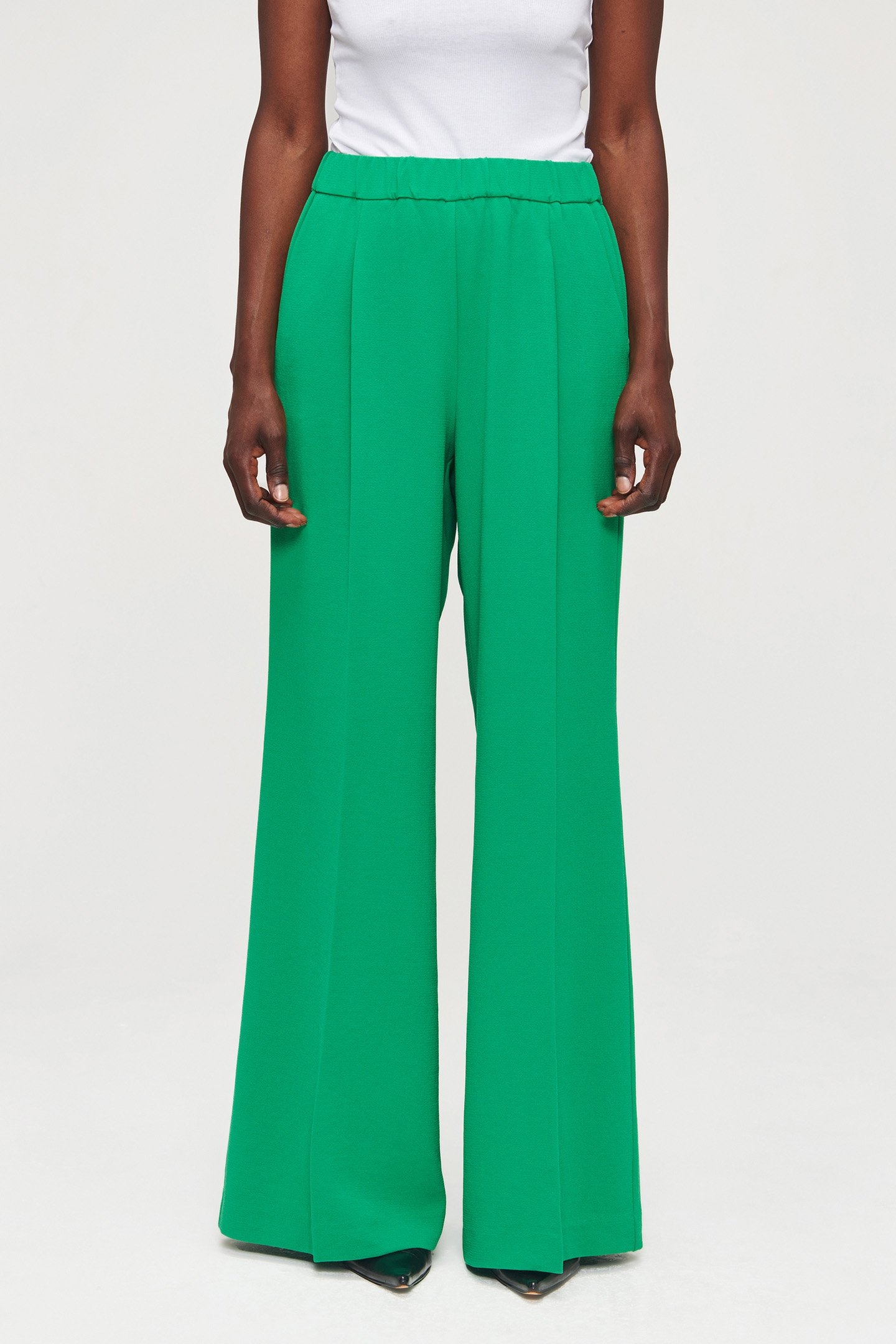 RECYCLED POLY WIDE LEG PANTS VIVID GREEN 1