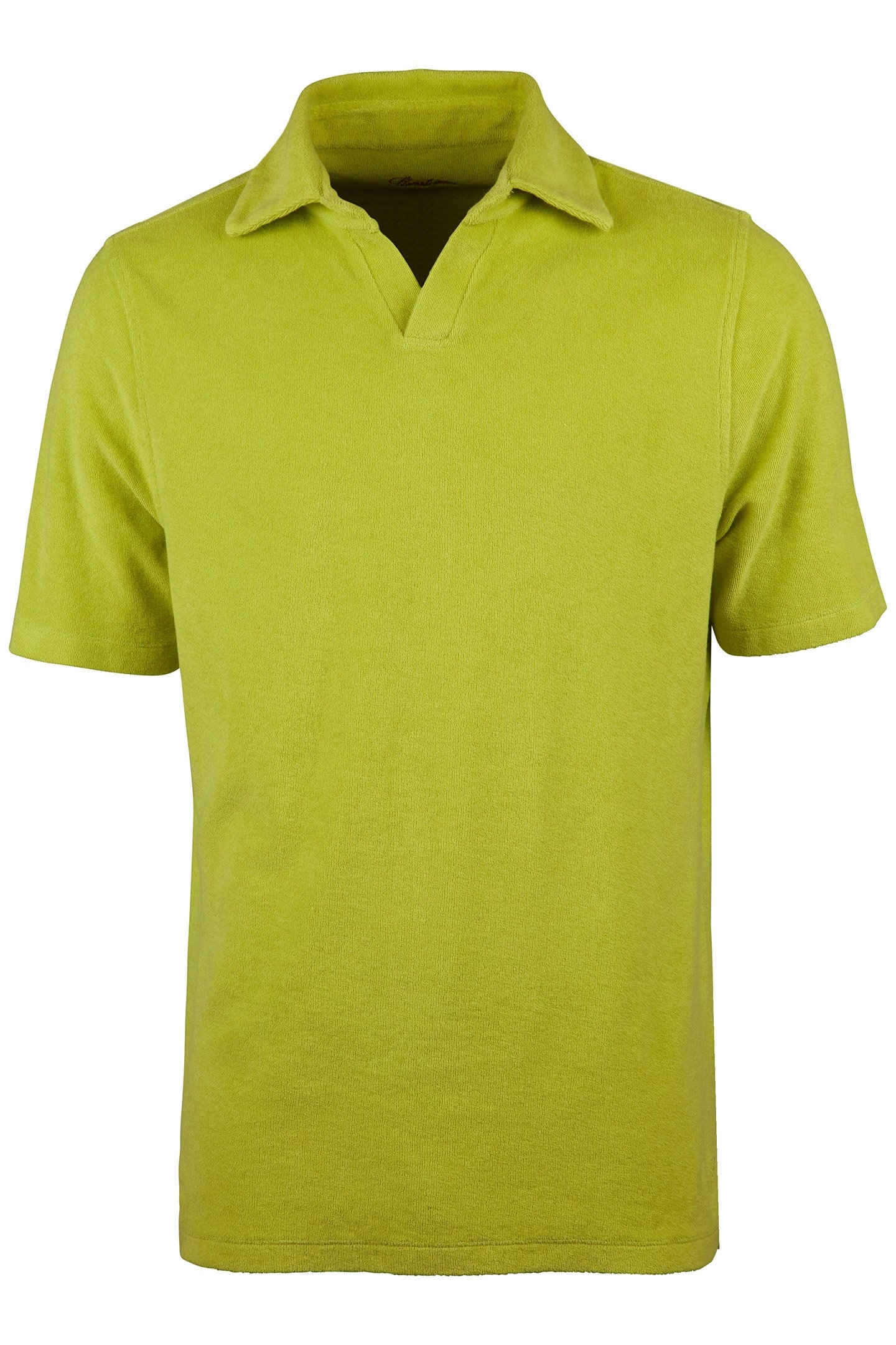 TERRY OPEN POLO SHIRT LIGHT GREEN 1