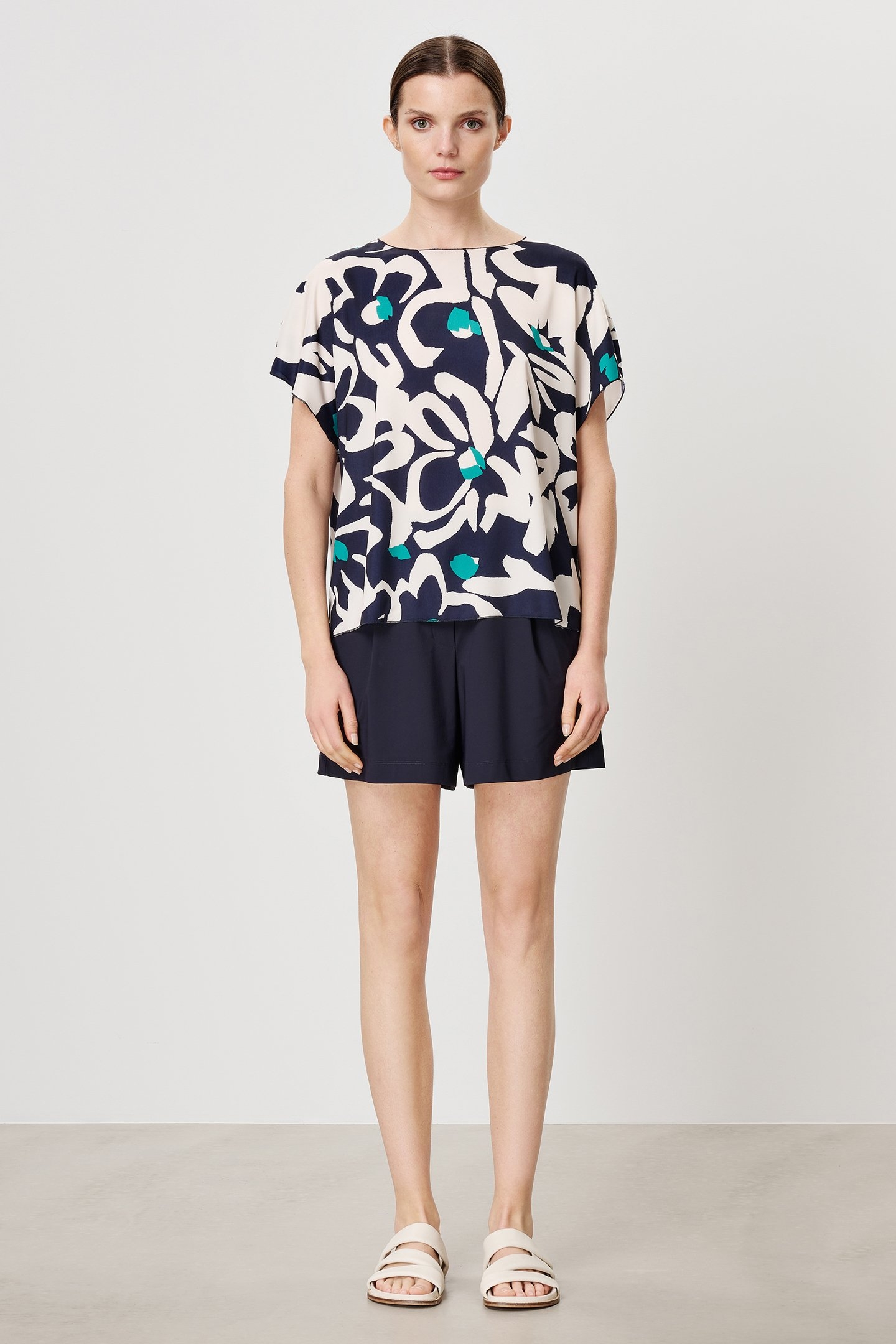 PRINTED ALBA TOP INK BLUE 1