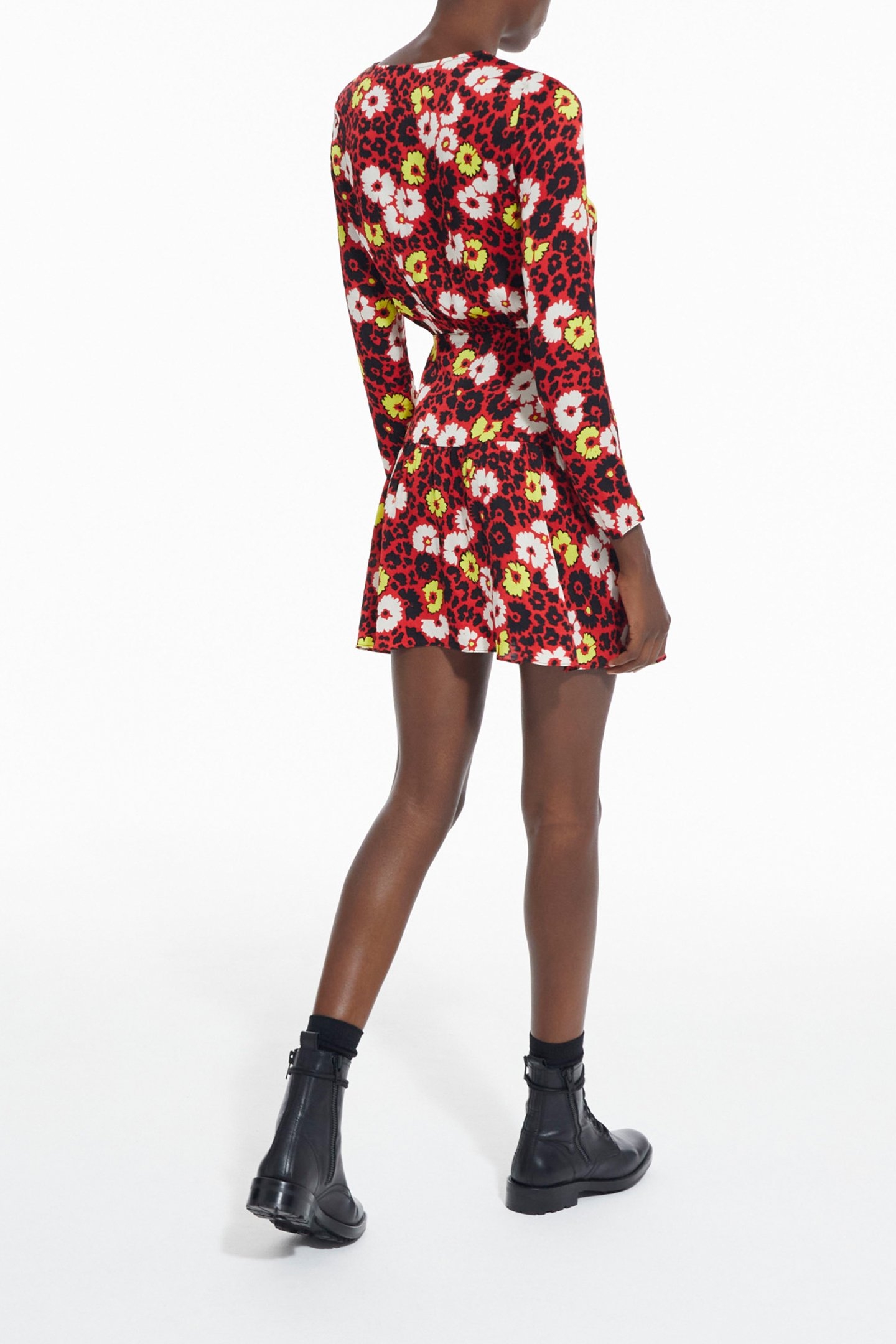WILD BLOSSOM SHORT DRESS RED/YELLOW 4