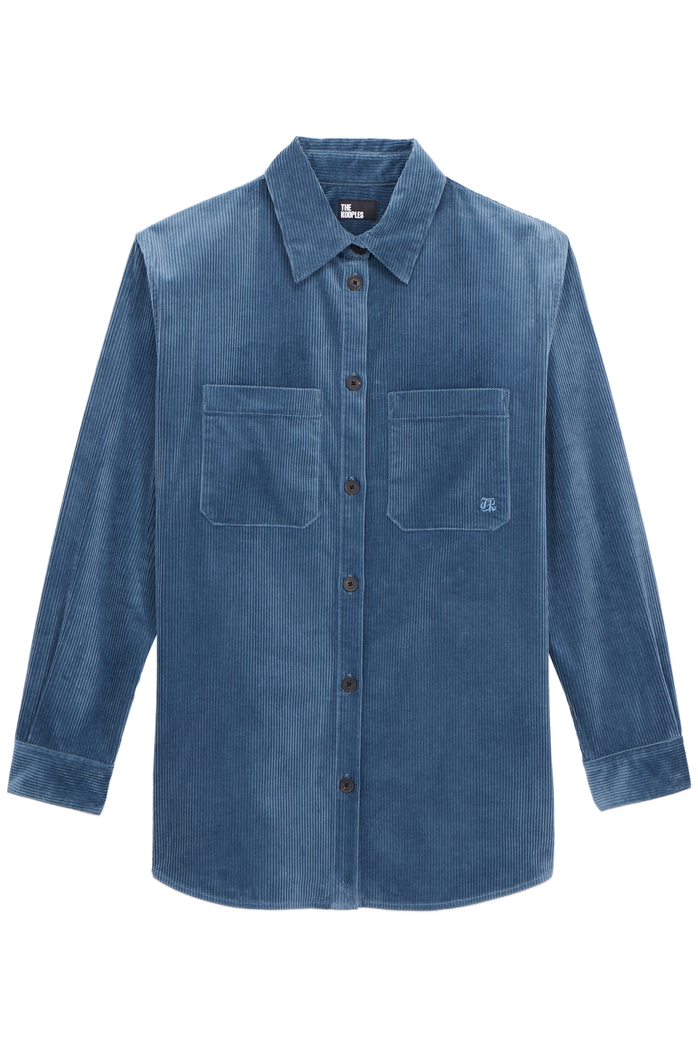 LONG-SLEEVED CORDUROY SHIRT BLUE PETROL 3