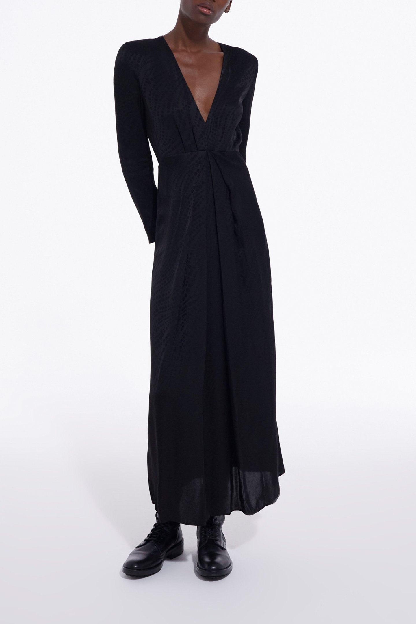 ROBE LONGUE JACQUARD PEARLS BLACK 1