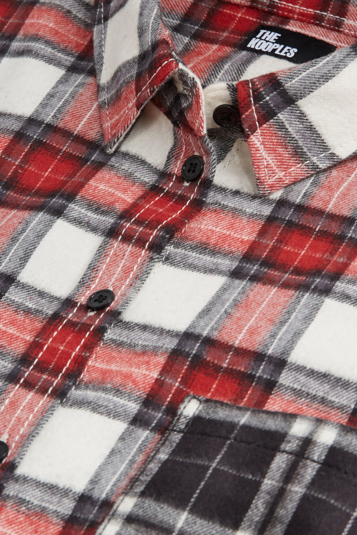 CHECKED SHIRT WITH CONTRASTING POCKETS RED 7