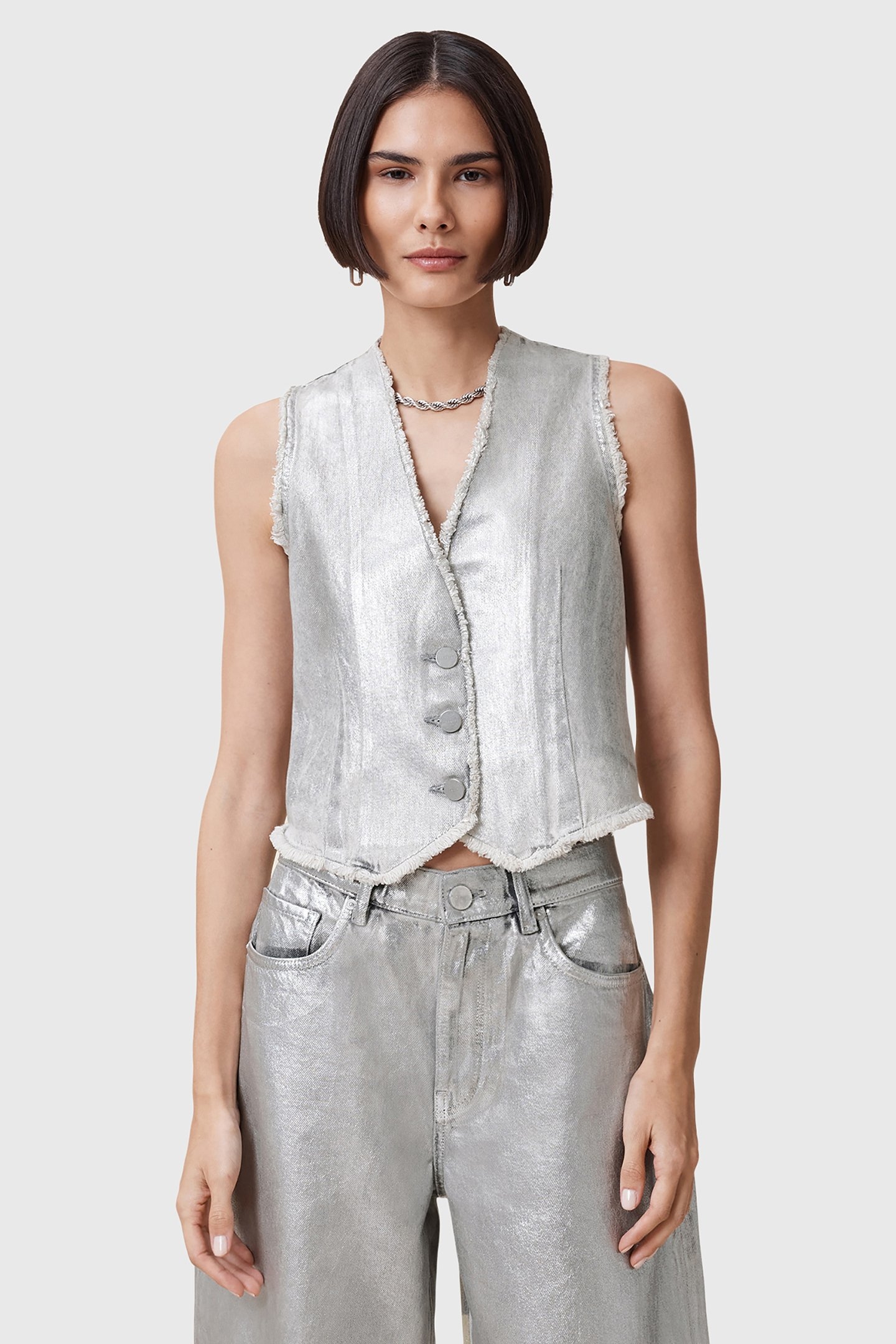 ANDREA WAISTCOAT METALLIC SILVER 1
