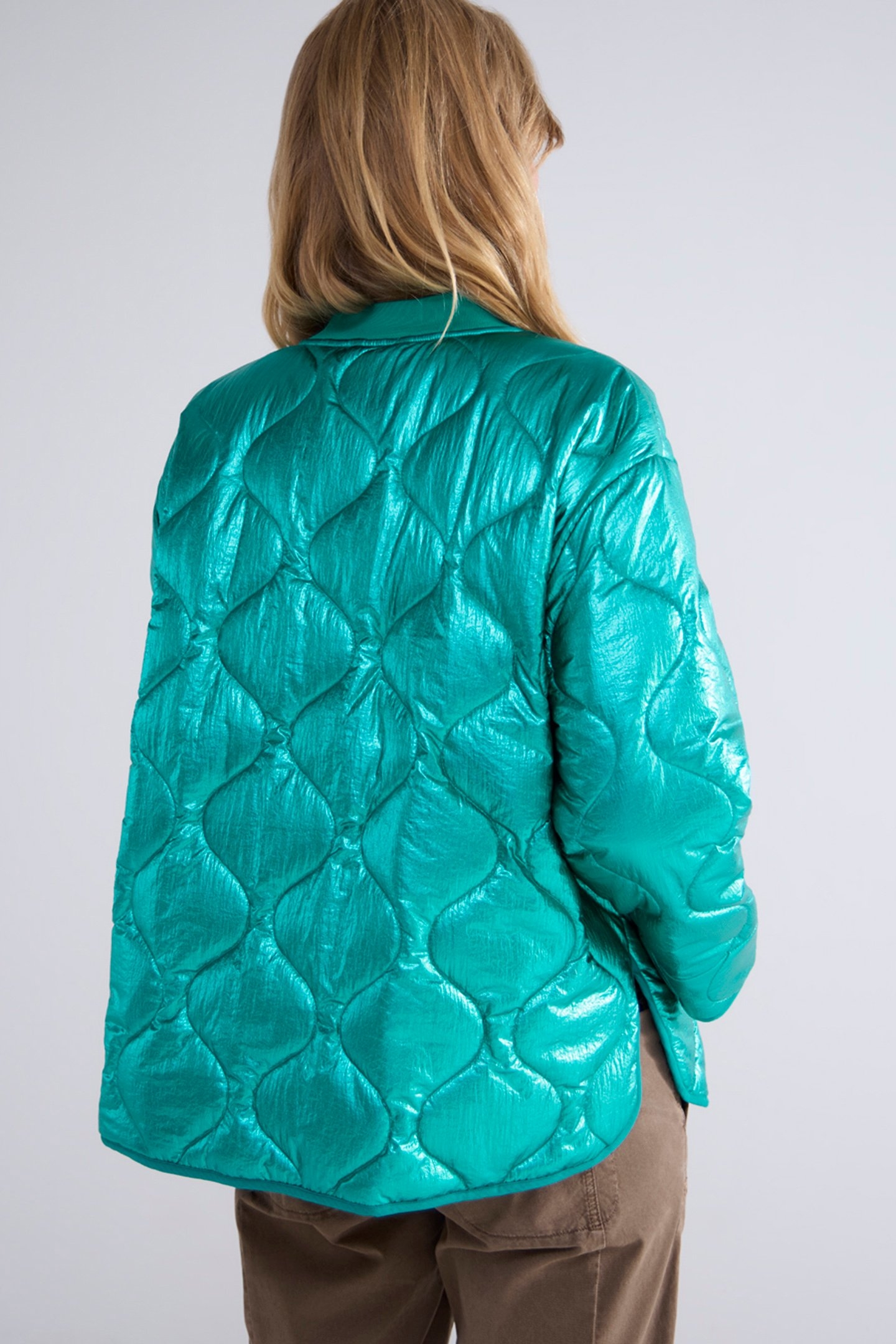 JACKET QUILTED METALLIC PEACOCK 2