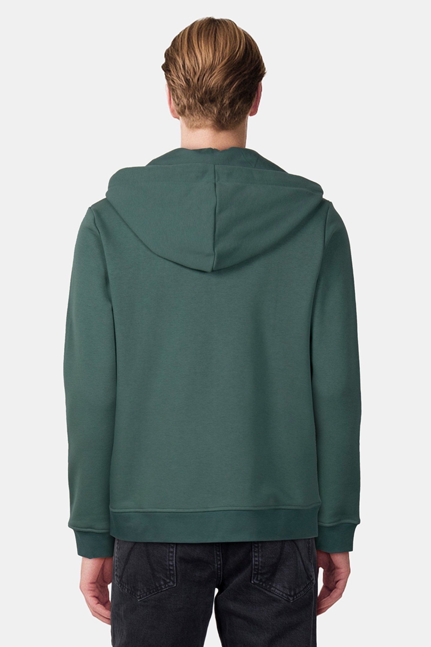 B-SERIES REGULAR FIT ZIP THROUGH HOODIE DARK FOREST 2