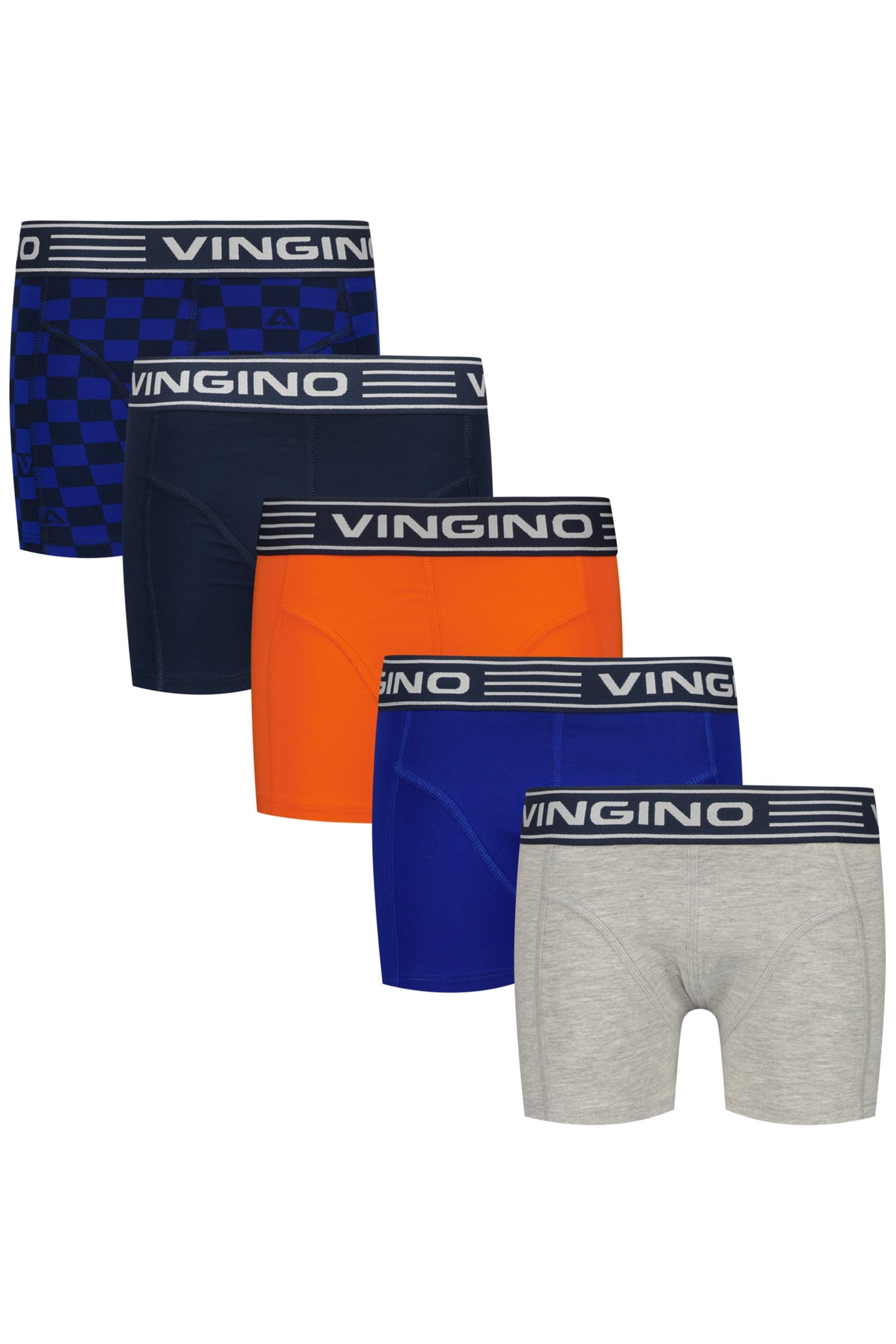 BOYS WO25 COLOR CHECK 5-PACK UNDERWEAR & SLEEPWEAR DARK BLUE 1