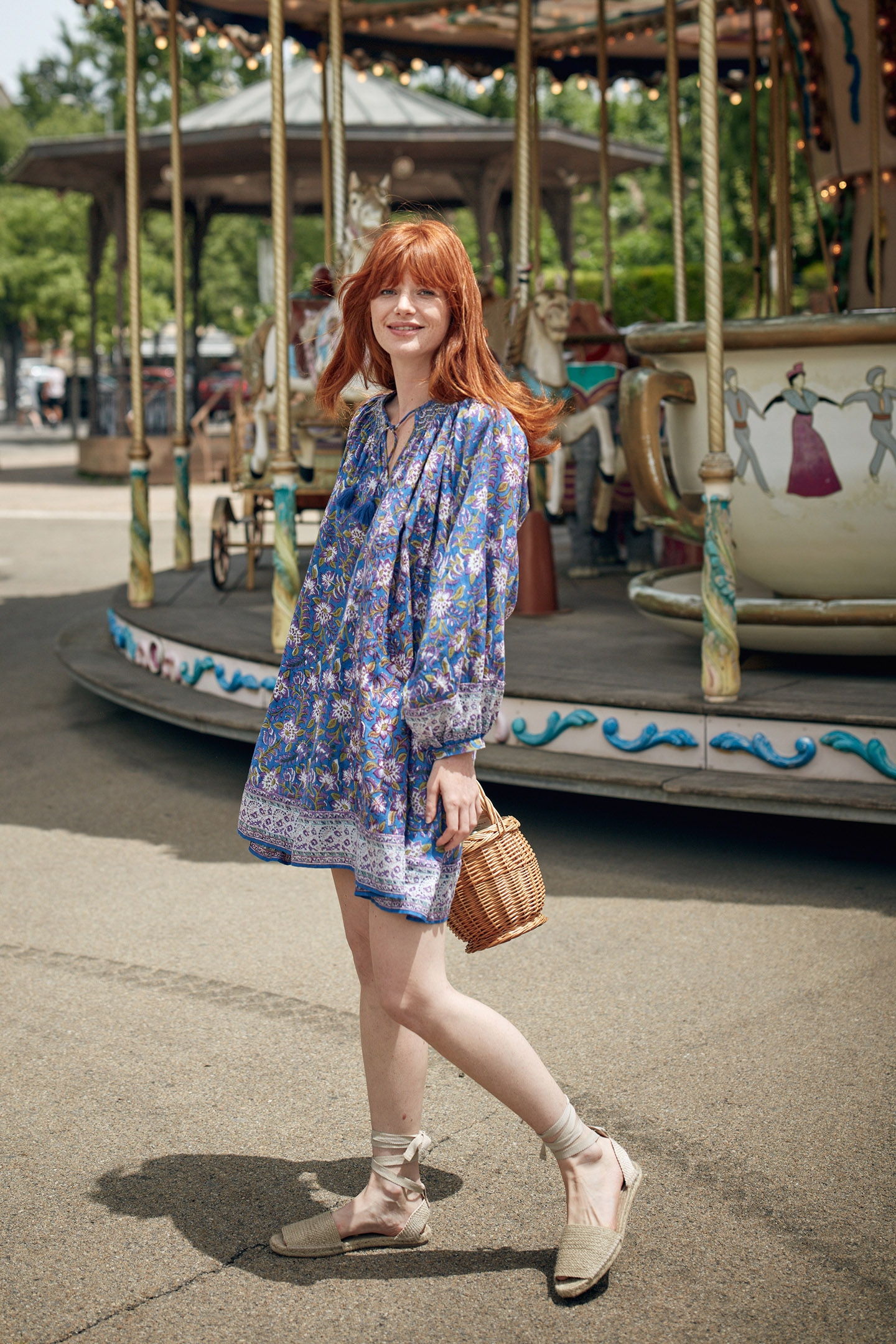 DRESS CITRUS BLUE FLOWERS 2