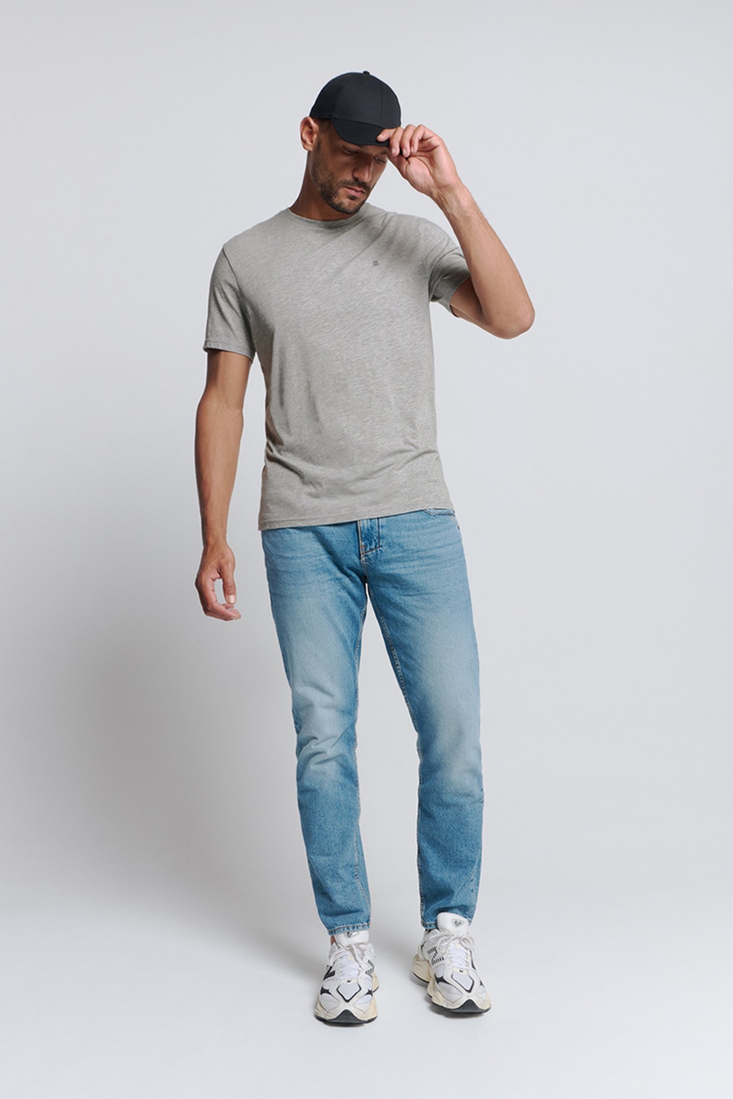 T-SHIRT CREWNECK SOLID BASIC GREY MELANGE 3