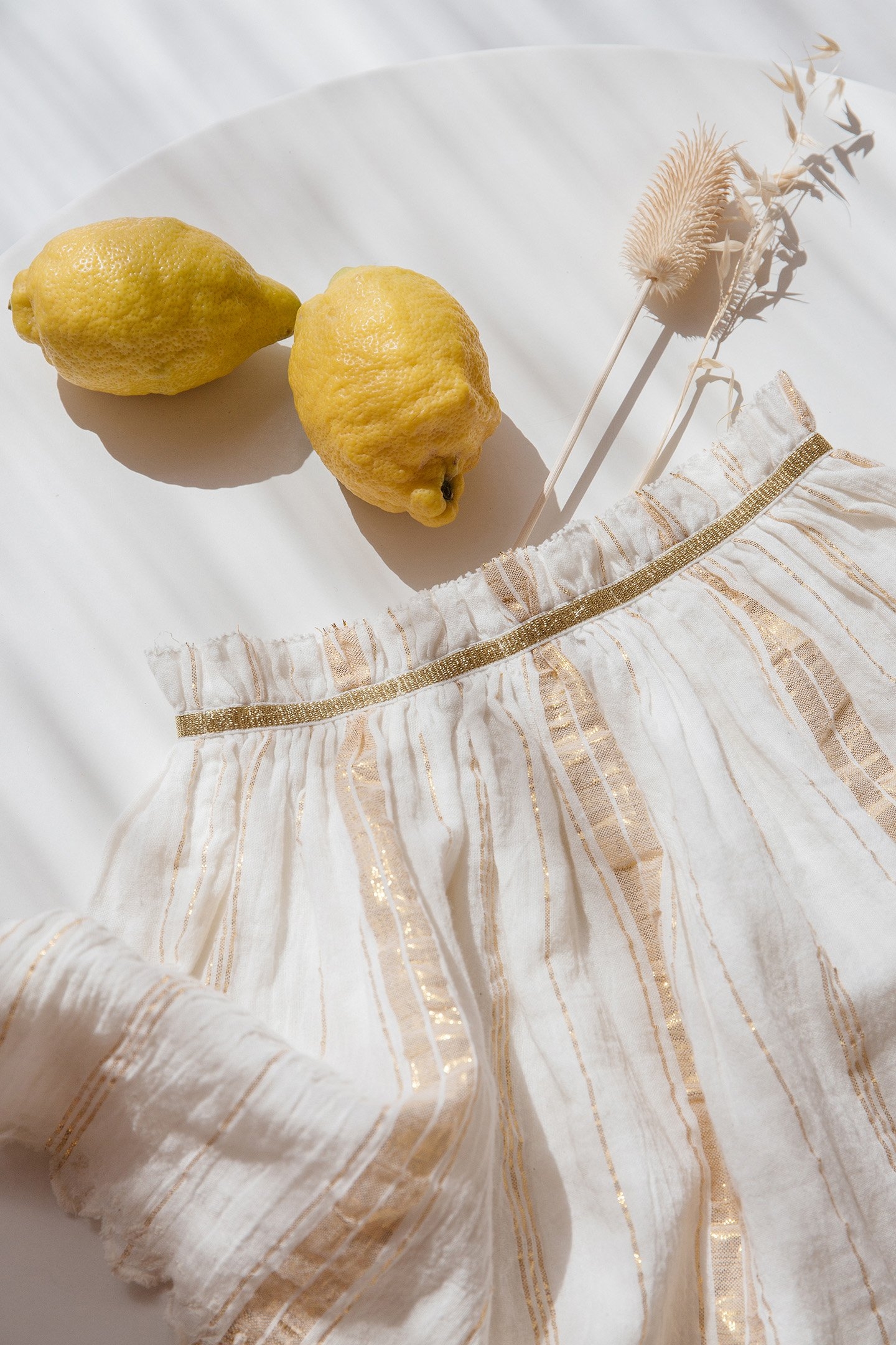 SKIRT SALINA WHITE & GOLD STRIPES 6