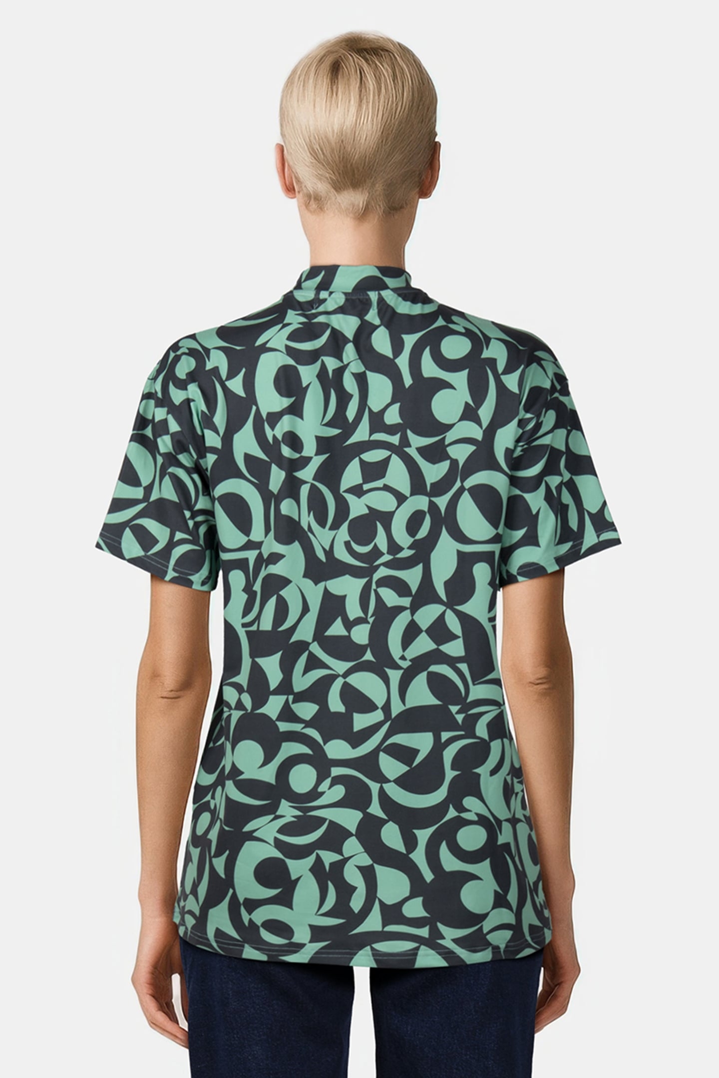 SWIRL PEACHED HIGHNECK TEE MINT 2