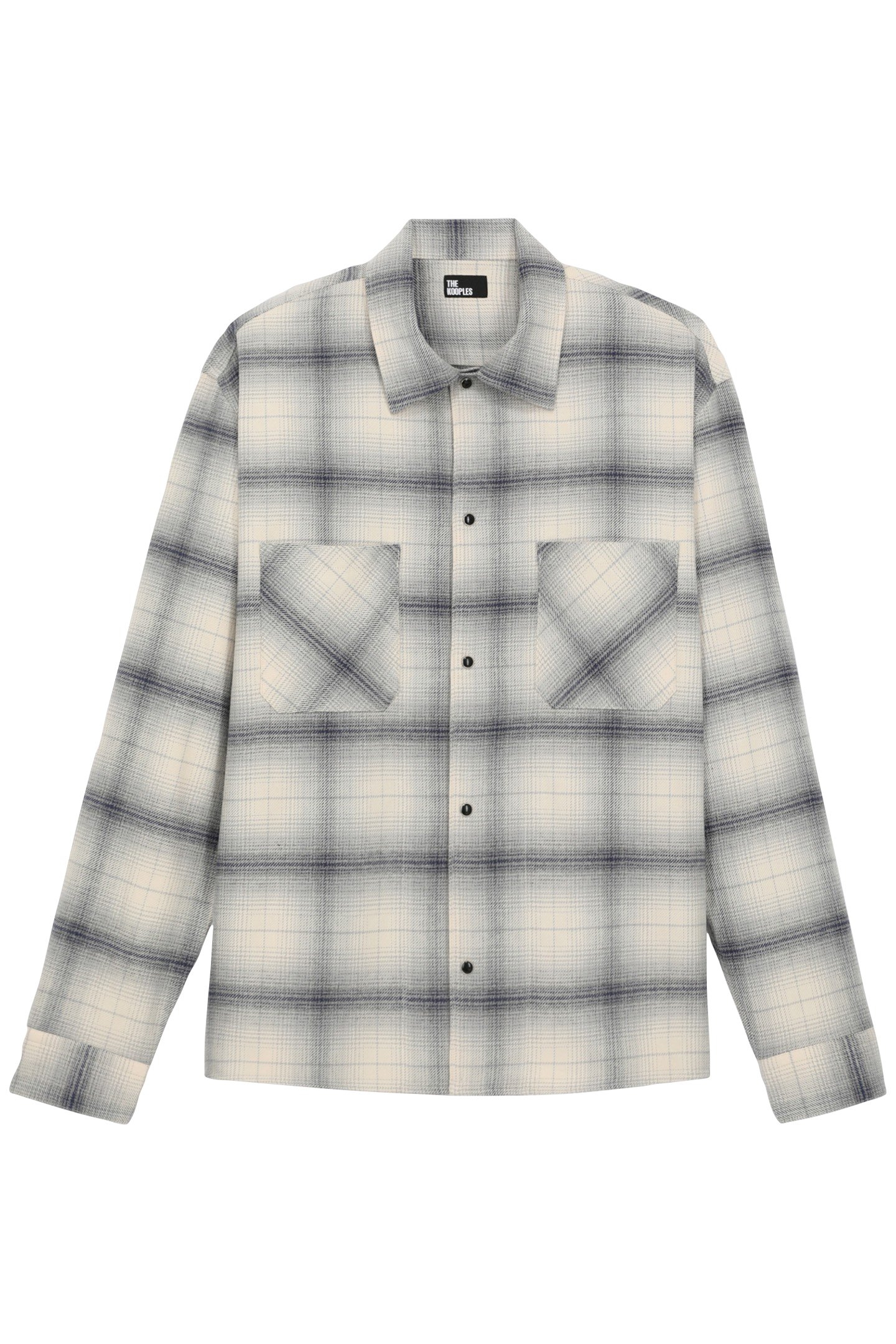 LONG SLEEVED CHECKED SHIRT NAVY-BEIGE 1