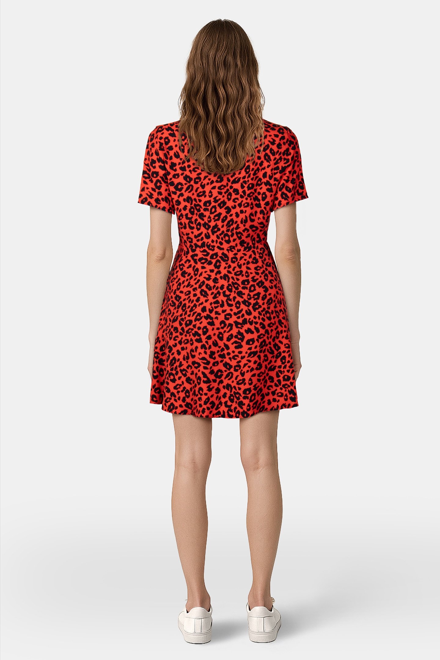 SHORT SLEEVE DRESS ORANGE-BLACK 2