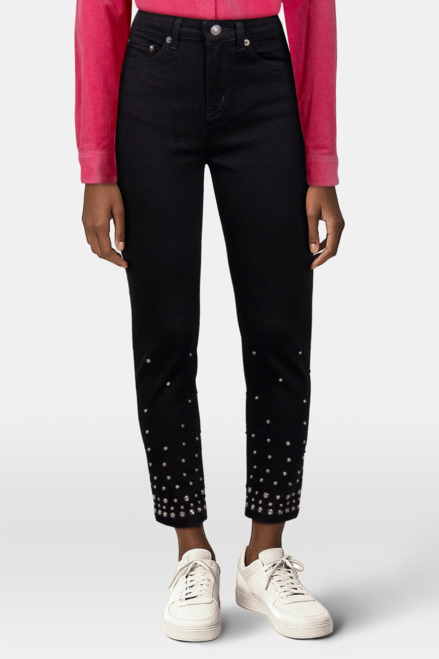 DENIM PANTS WITH STUDDED DETAILS BLACK 1