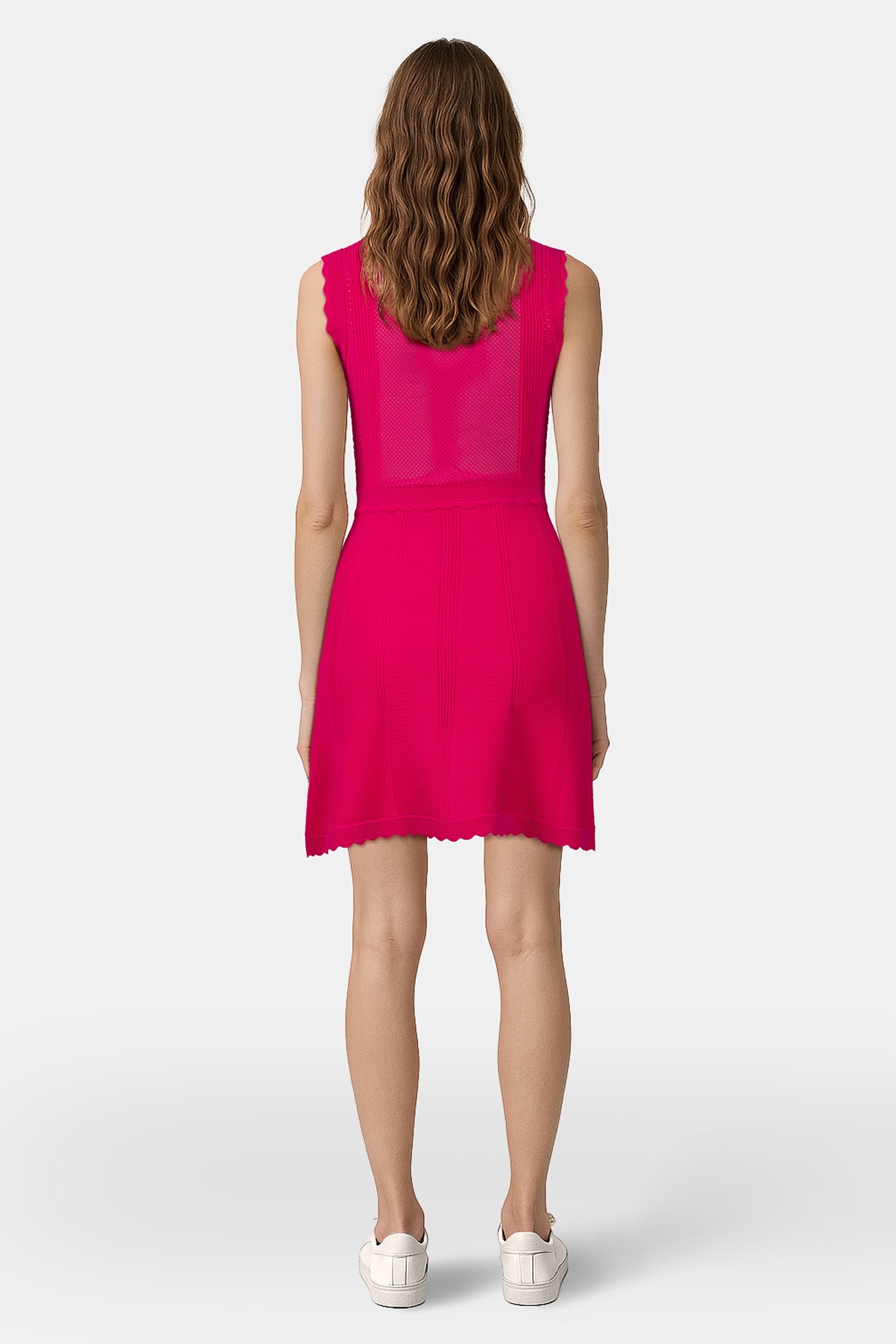SHORT SLEEVELESS KNIT DRESS PINK 2