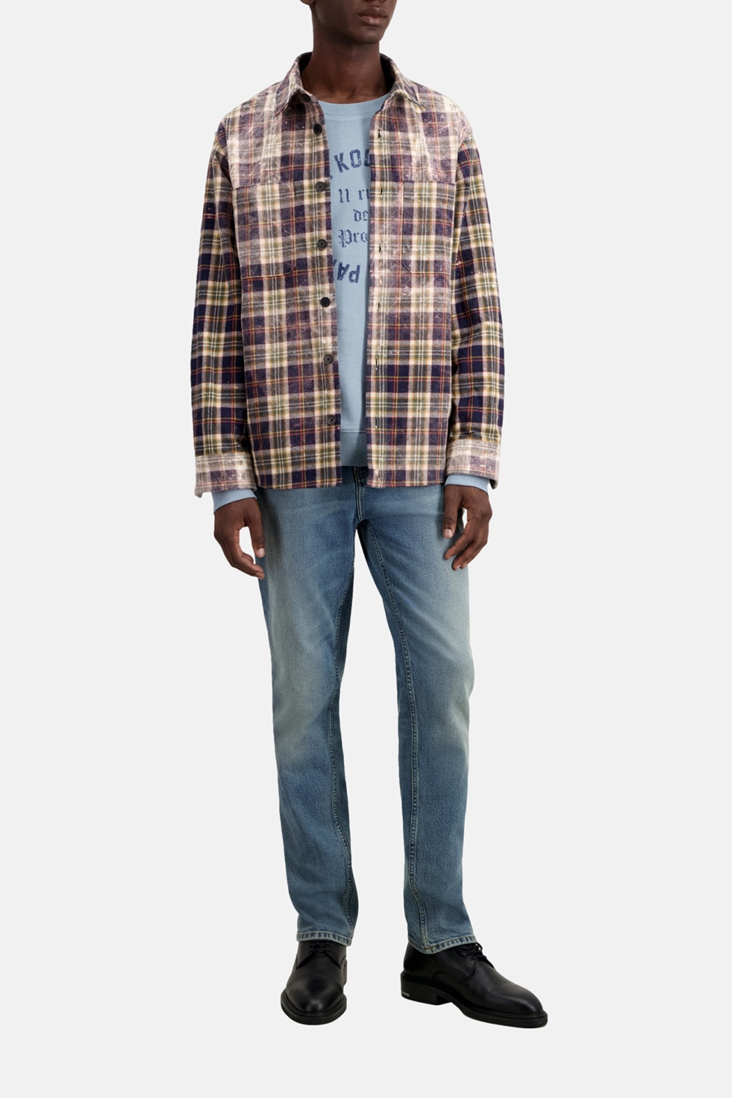 LONG SLEEVE SHIRT MIDDLE GREY ECRU 4