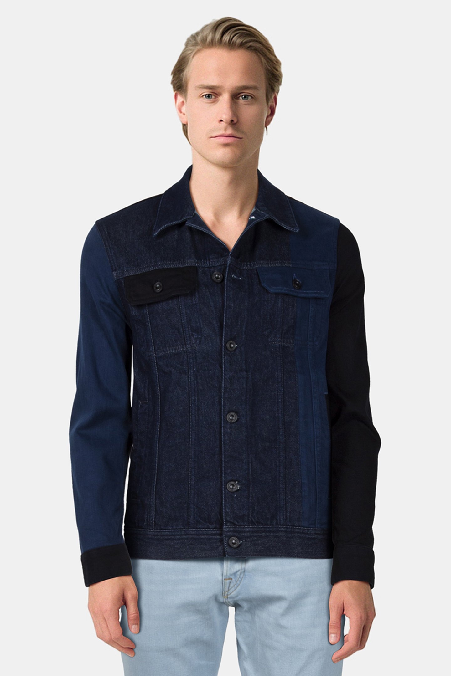 PATCHWORK DENIM JACKET BLUE 1