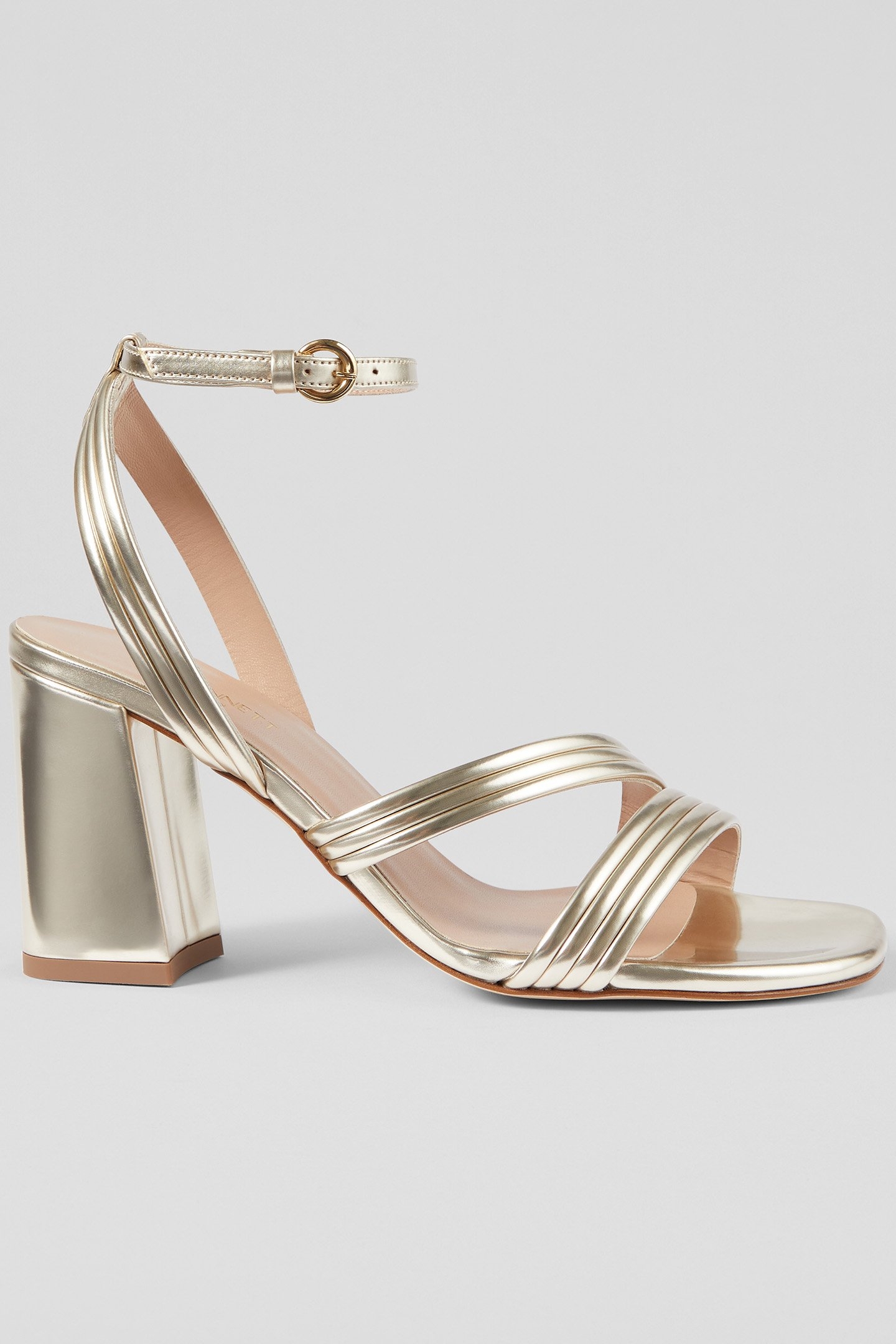 FS EDITA STRAP BLOCK HEEL PALE GOLD 1