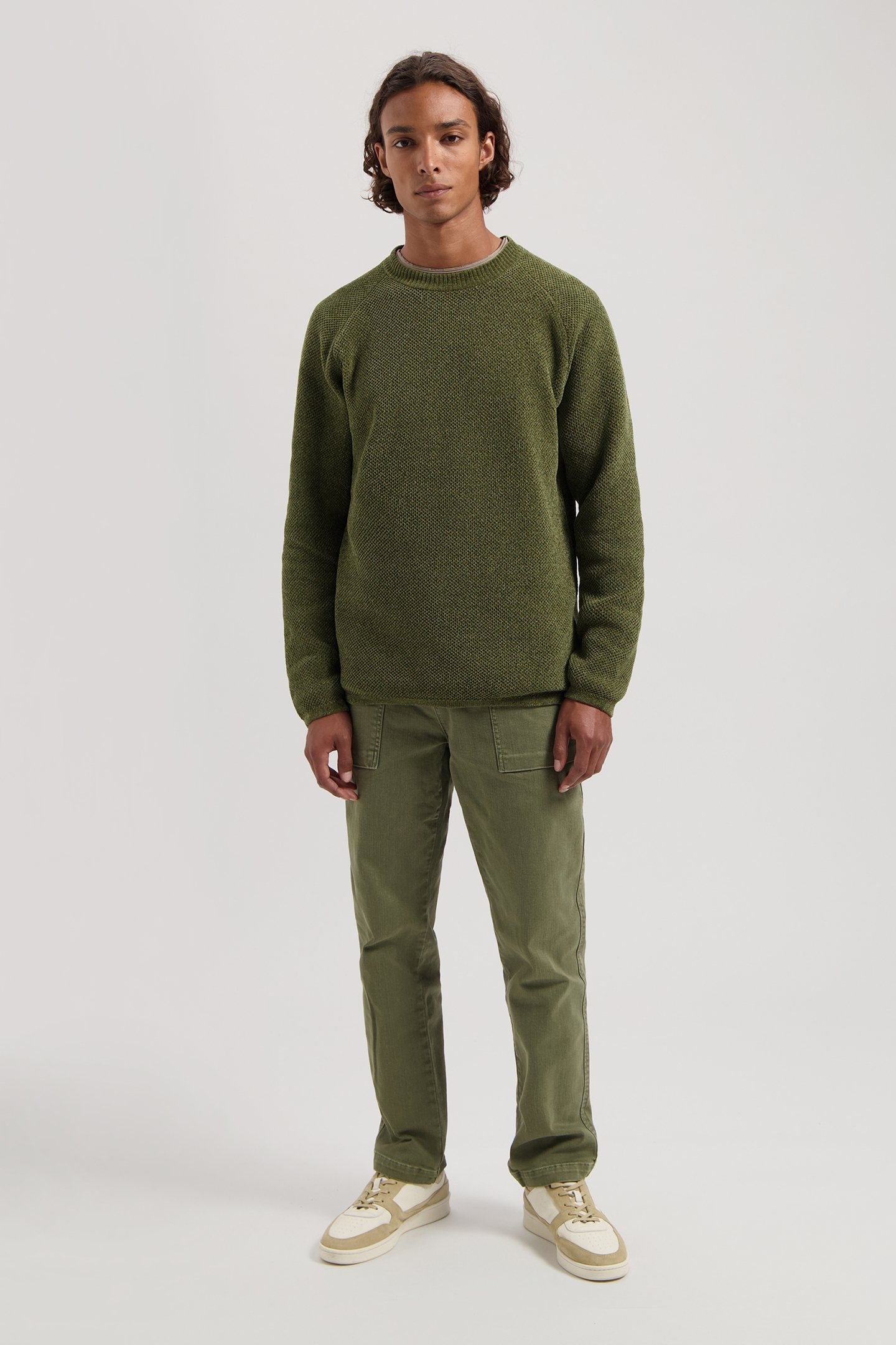 DS_CHENILLE KNIT CREWNECK OLIVE NIGHT 3