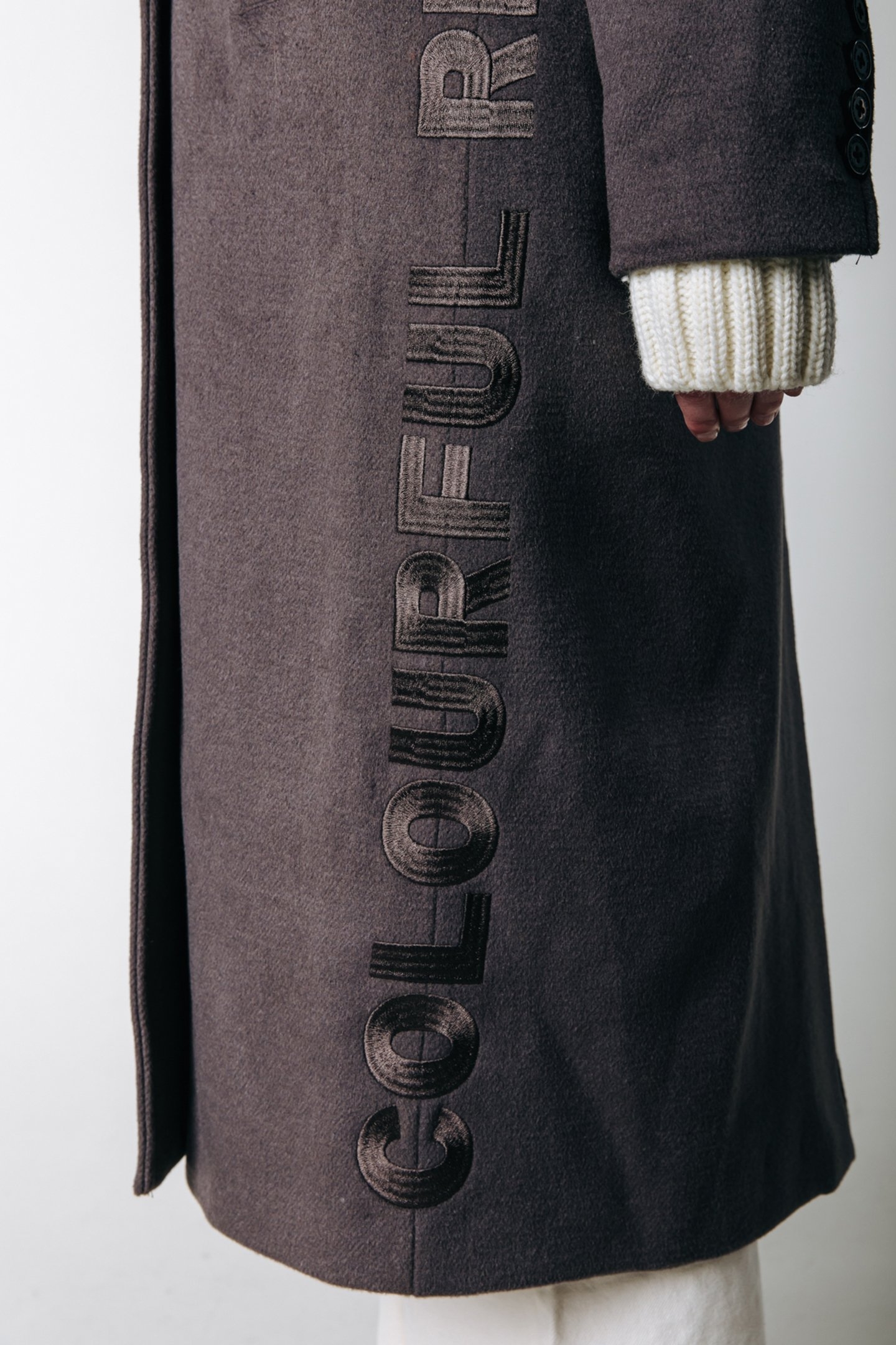 ZANIA RIB COLLAR WOOL COAT TAUPE 5