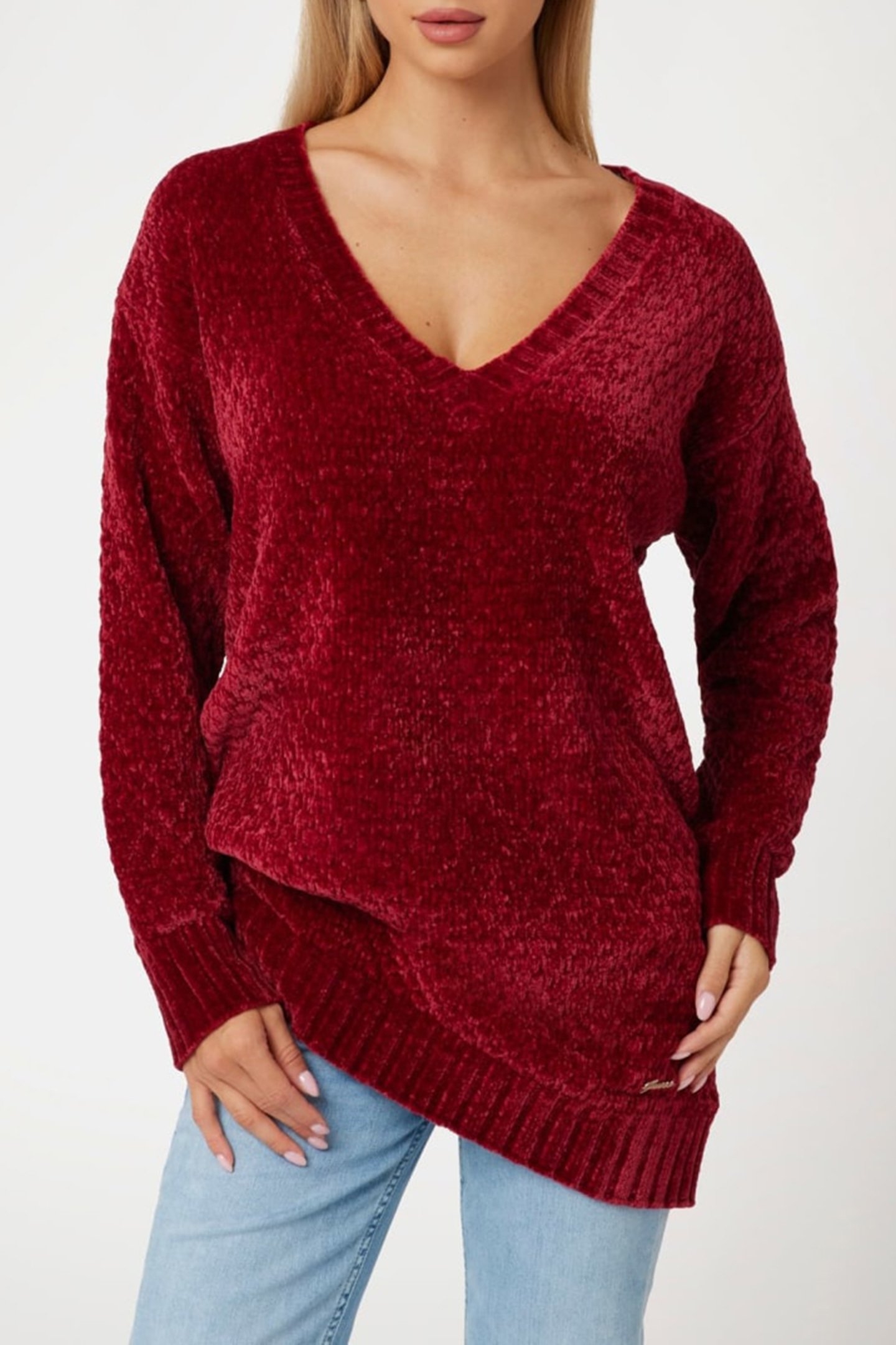 GUESS ECO TALIA LS VN MAXI PUL SIREN RED 1