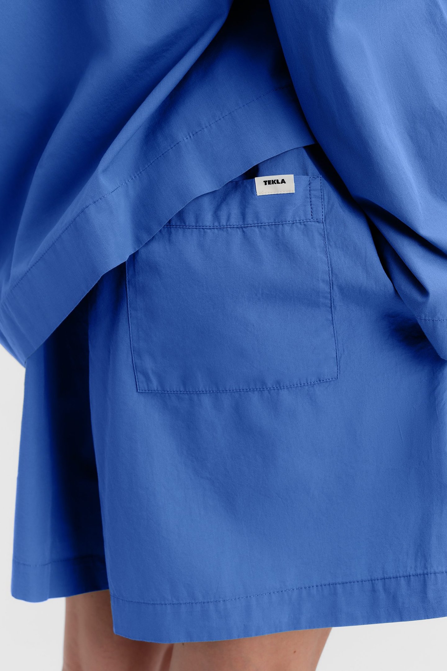 UNISEX POPLIN PYJAMAS SHORTS ROYAL BLUE 5