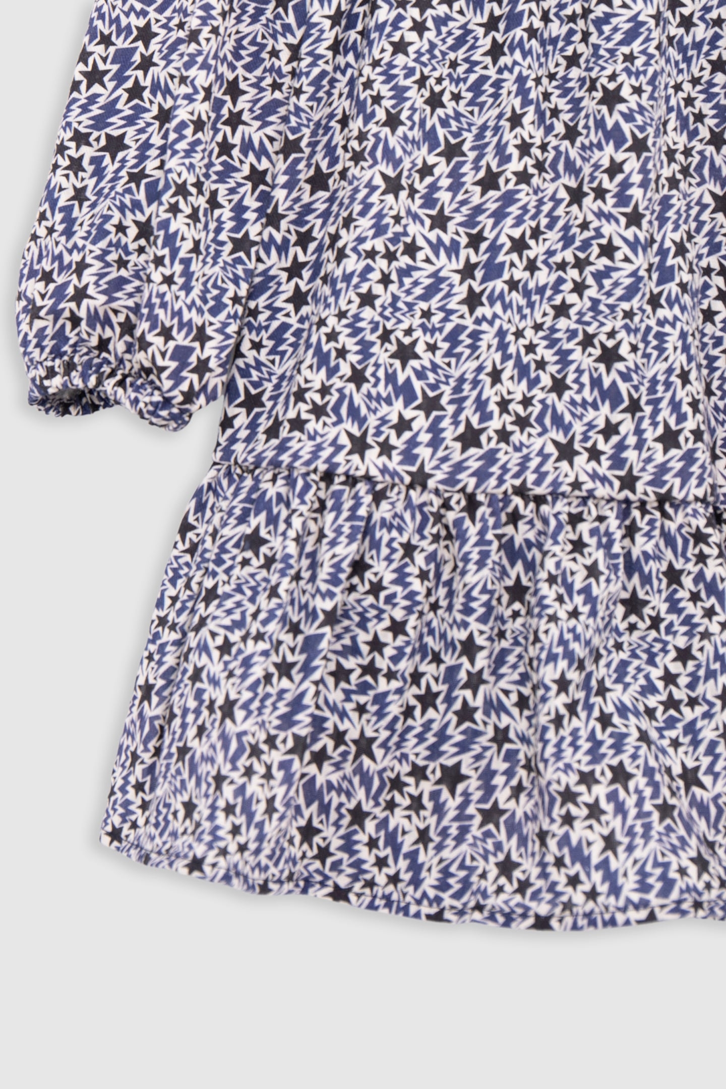 GIRL’S ECRU ORGANIC COTTON LIGHTNING-STARS PRINT DRESS 3