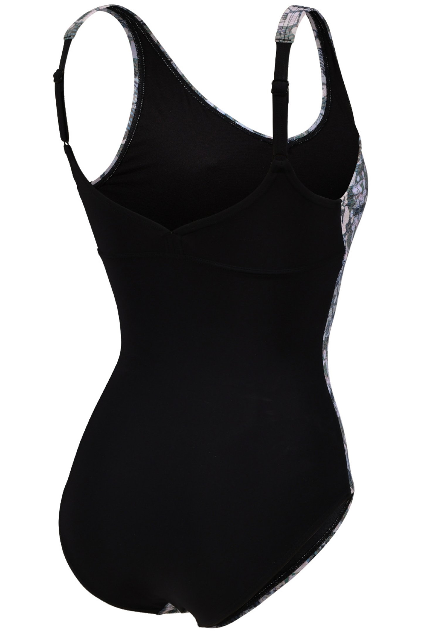 WOMEN'S BODYLIFT CHIARA SWIMSUIT WING B BLACK TURQUOISE MULT 8