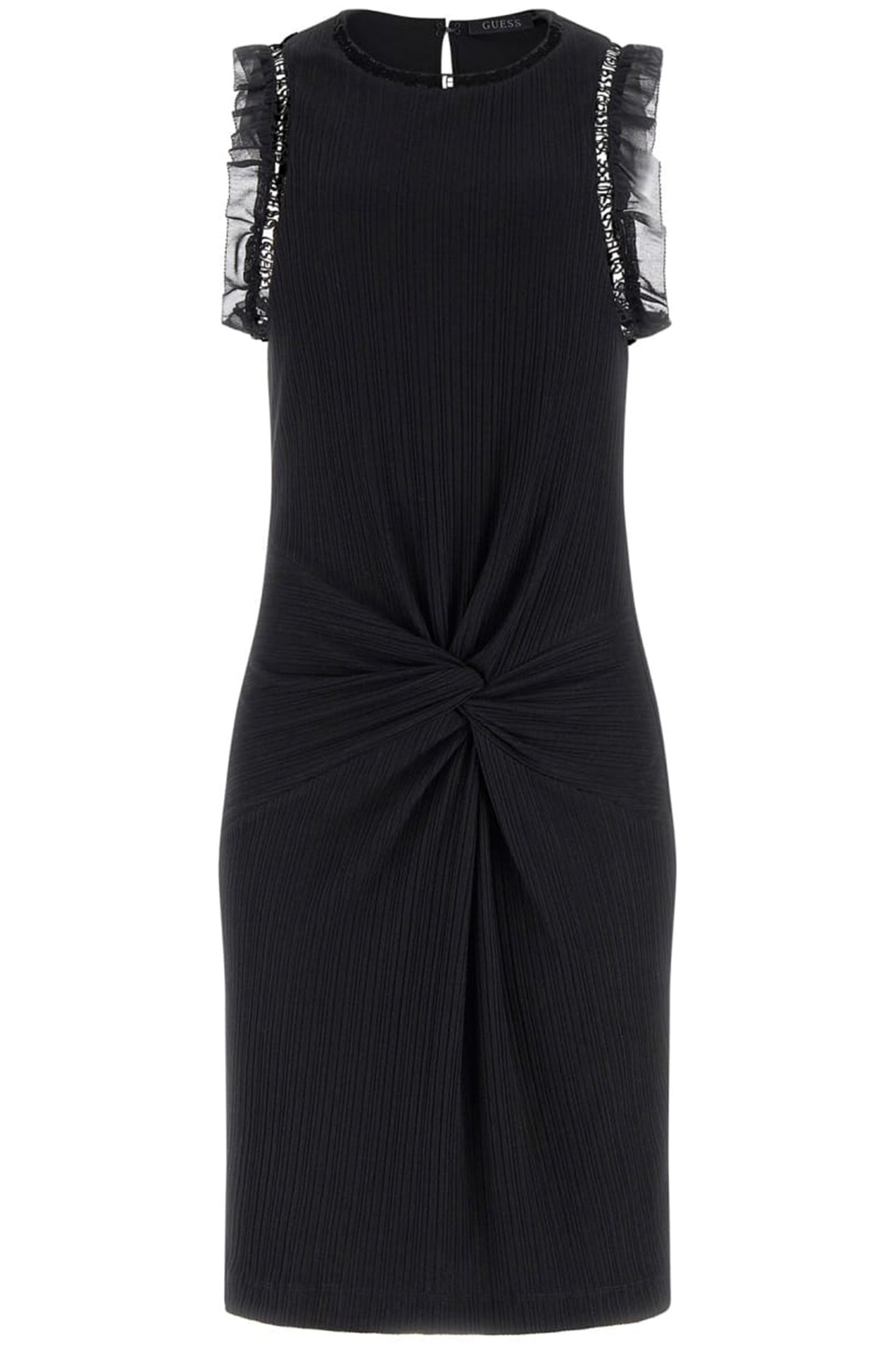 OLGA FRILL DRESS JET BLACK A996 1