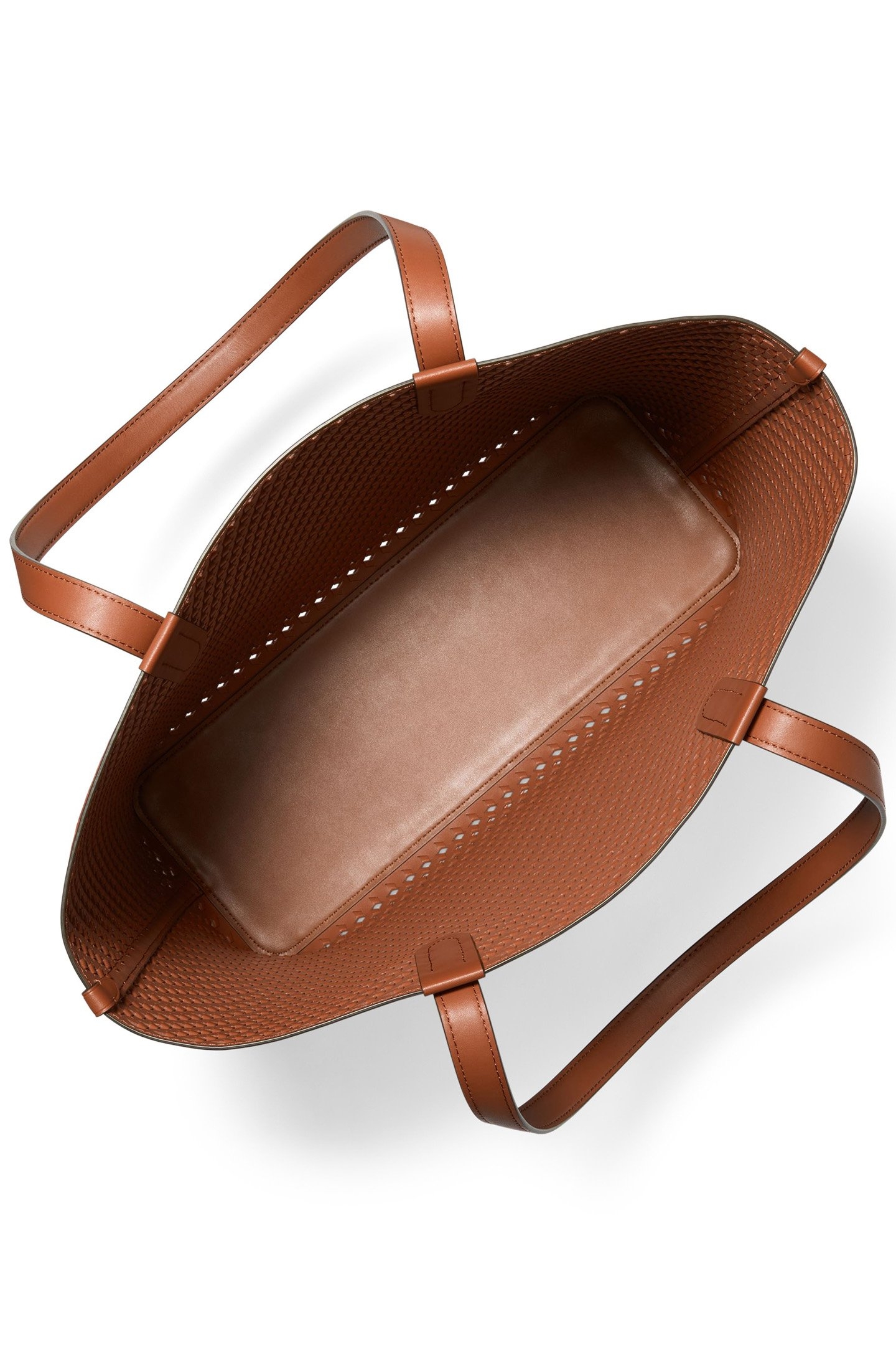 LARGE REVERSIBLE LEATHER TOTE IN BROWN 4