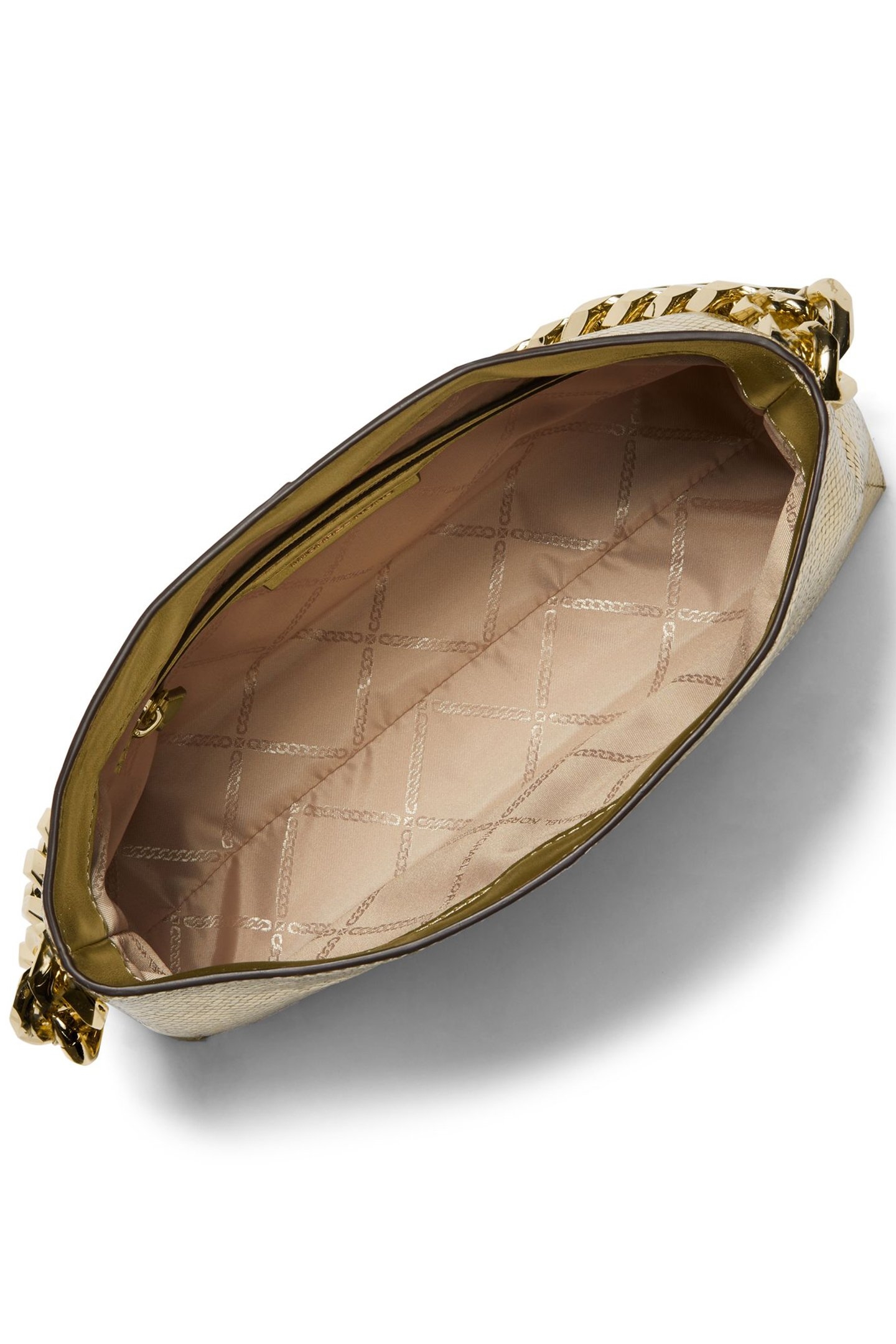 CHAIN SHOULDER BAG IN PALE GOLD 3