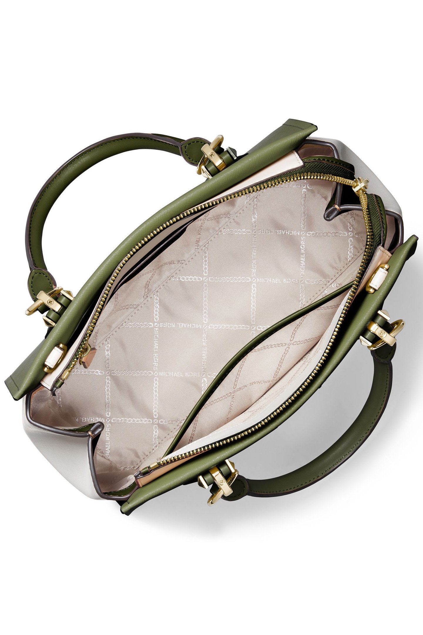 MEDIUM LEATHER SATCHEL BAG IN OLIVE 3