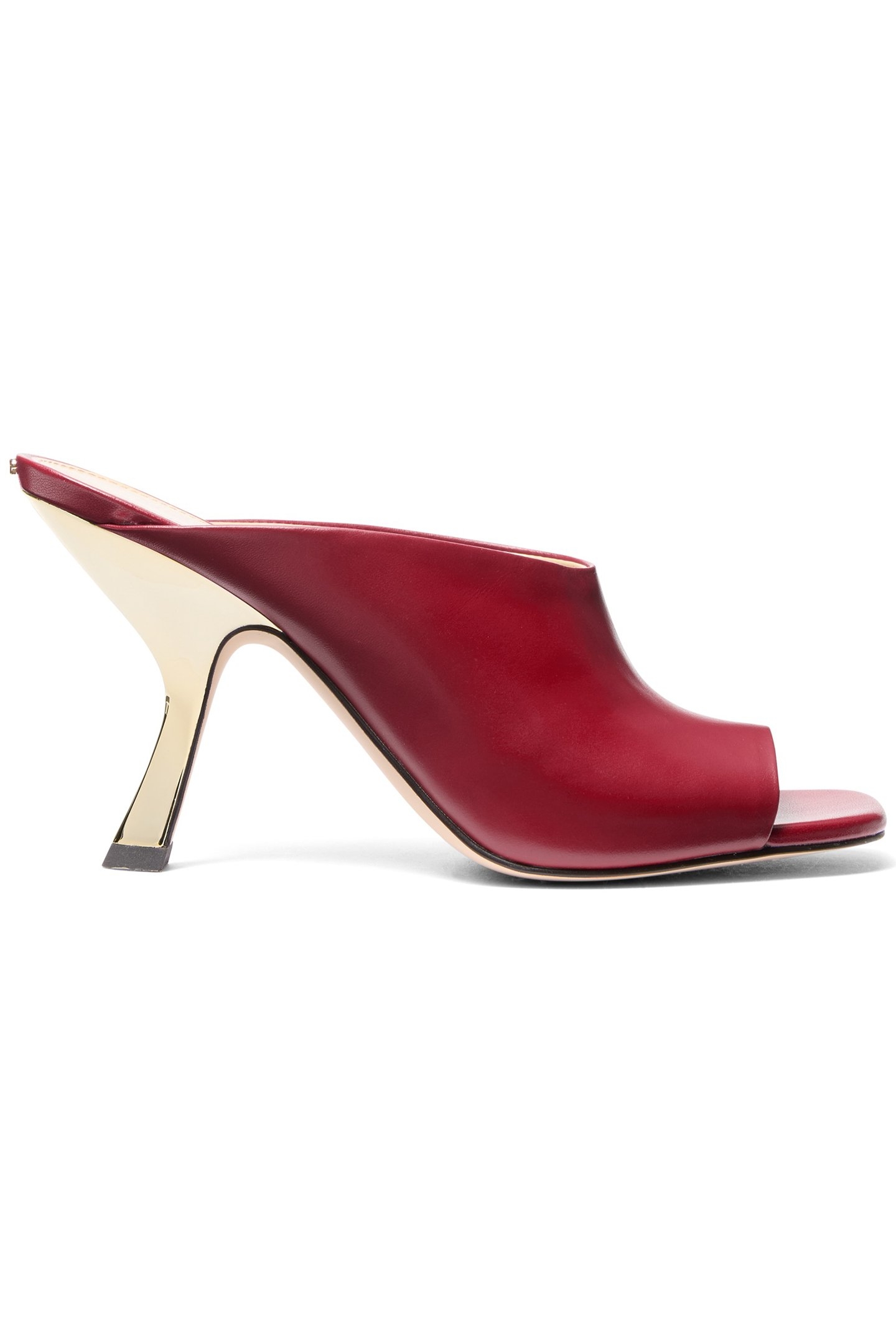 LUNA MULE HIGH HEELED SANDAL IN DEEP RED 1