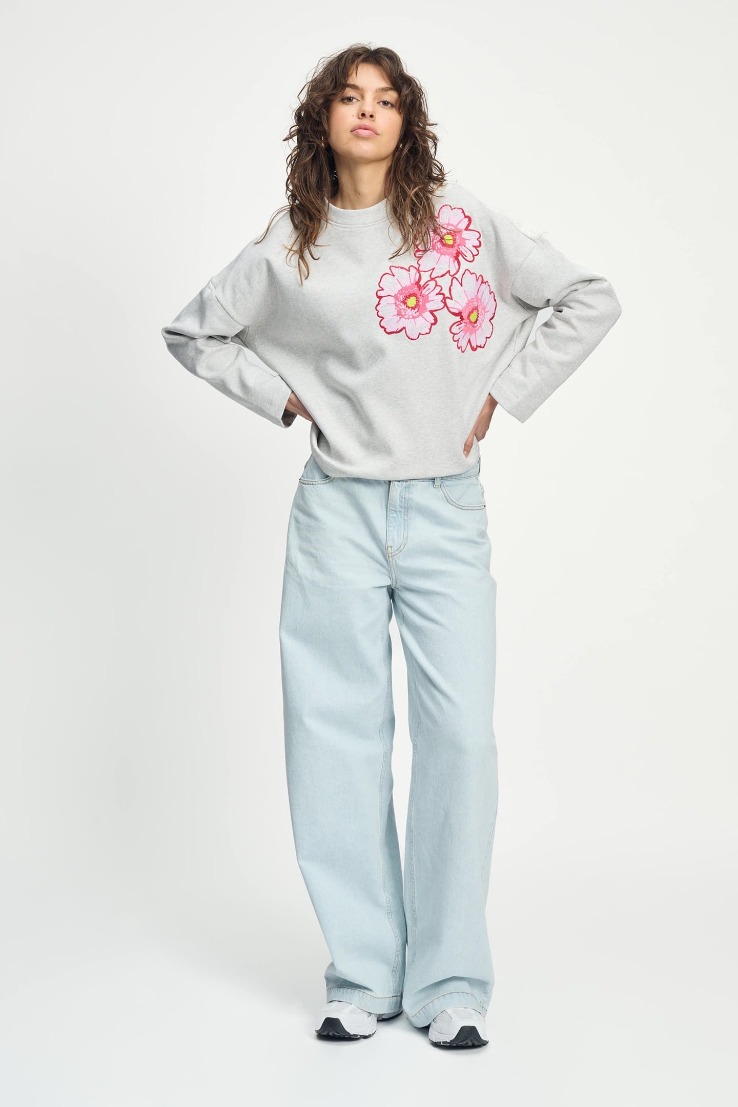 SWEATER - FLORAL GREY MELANGE 3