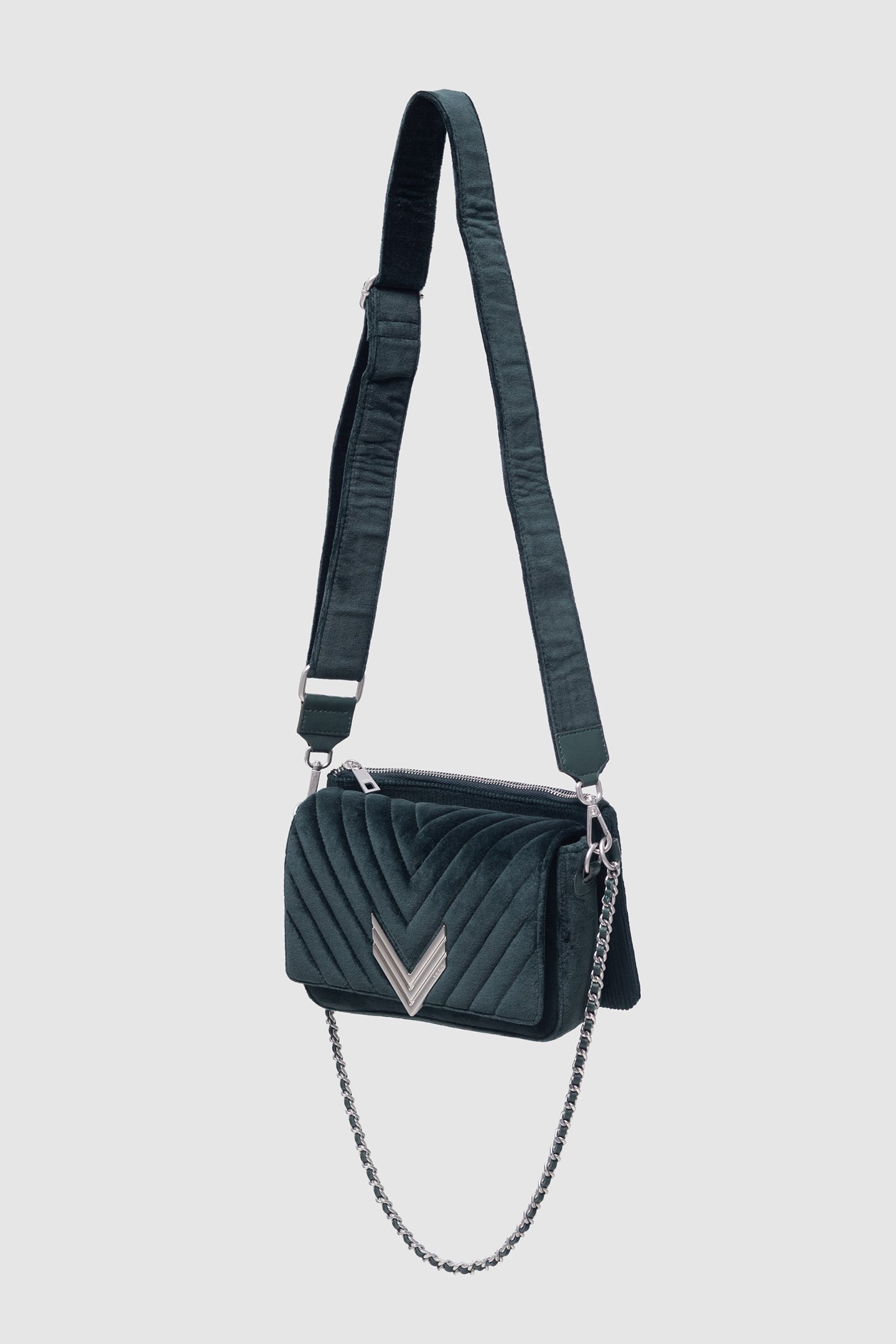 THE 111 BOLIVAR GREEN VELVET QUILTED WOMAN BRITISH GREEN 1