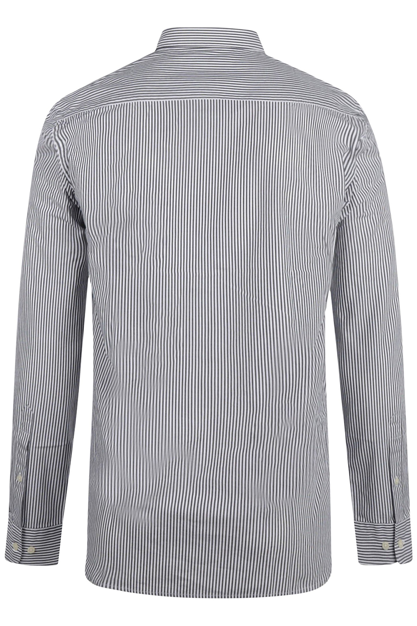 POPLIN STRIPE PEACHED SHIRT NAVY 2