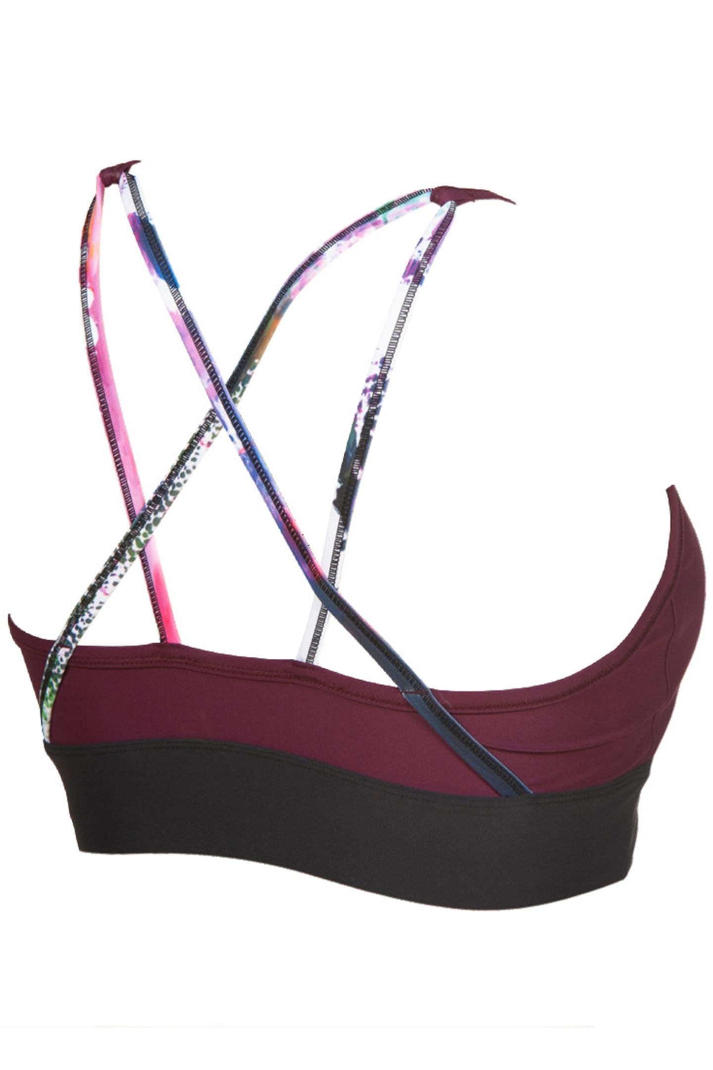 W GYM BRA TOP CROSS STRAPS RED WINE VIVID 7