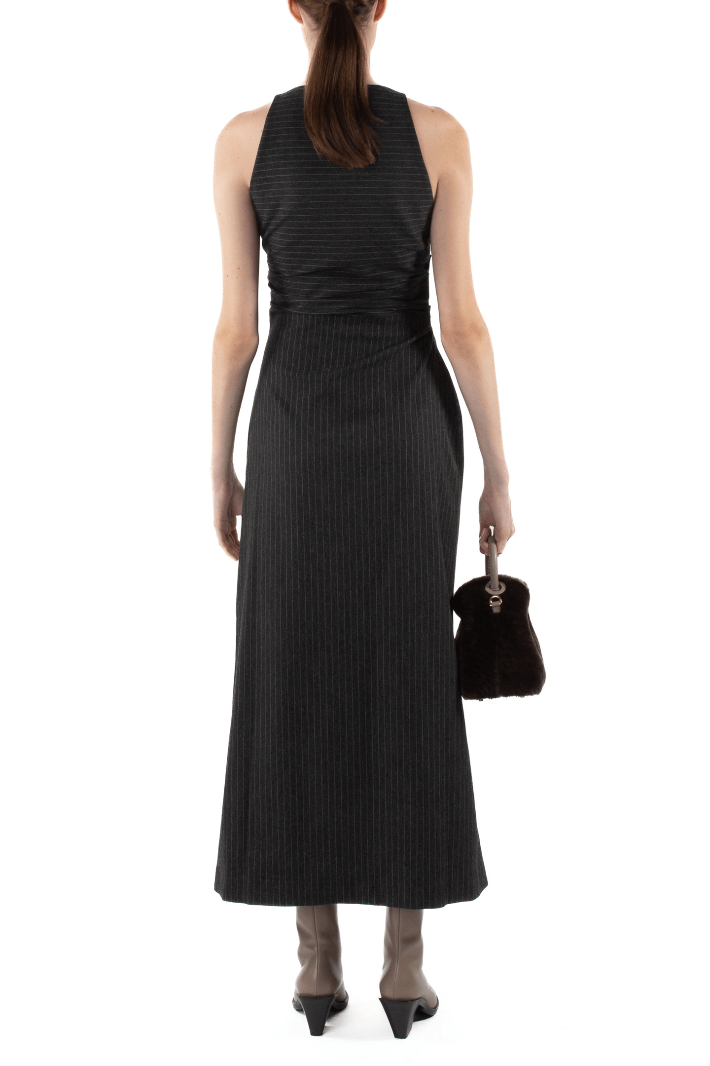 STRAPS DRESS GREY LILAC 2