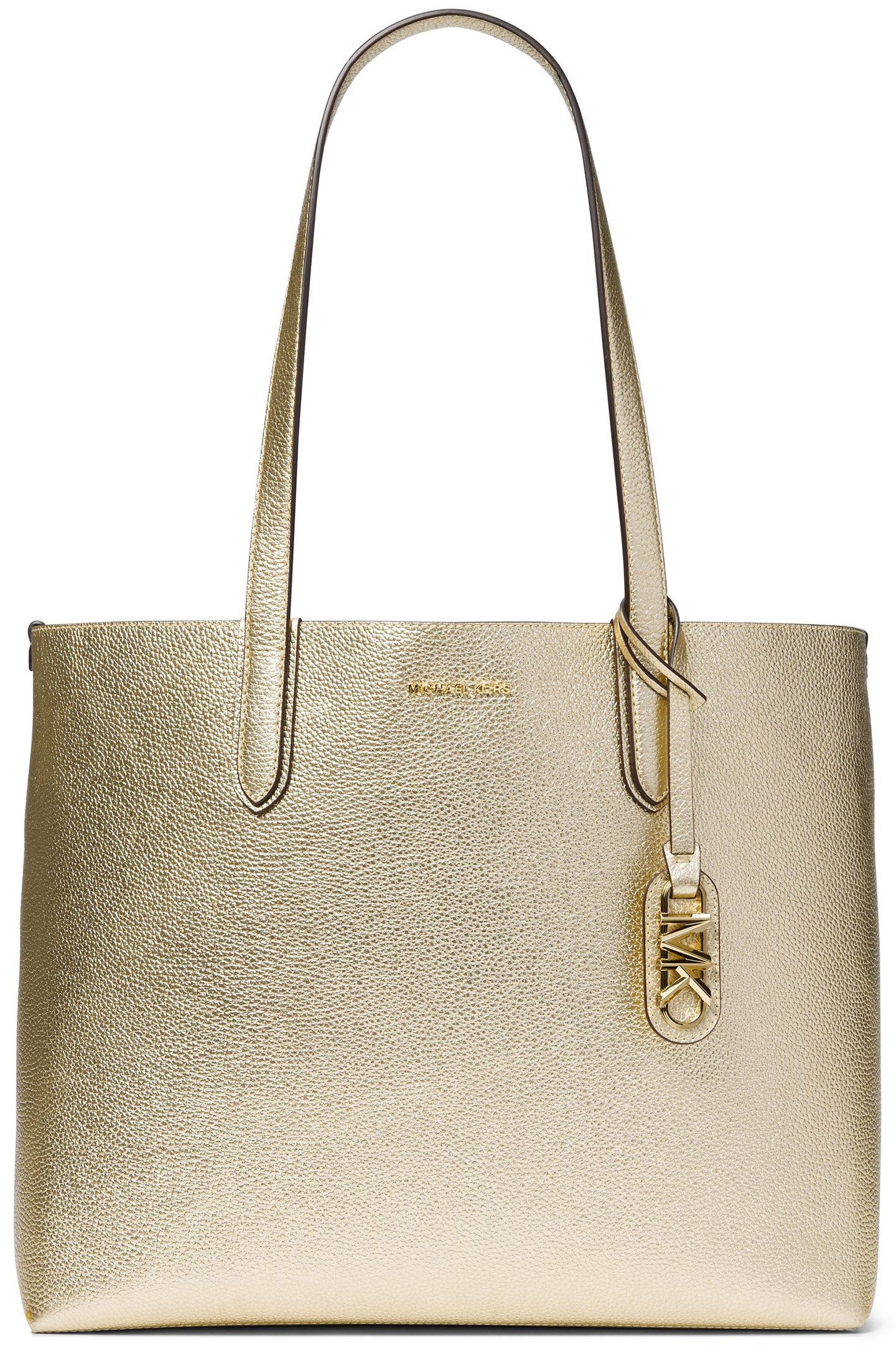 LARGE REVERSIBLE LEATHER TOTE IN GOLD 1