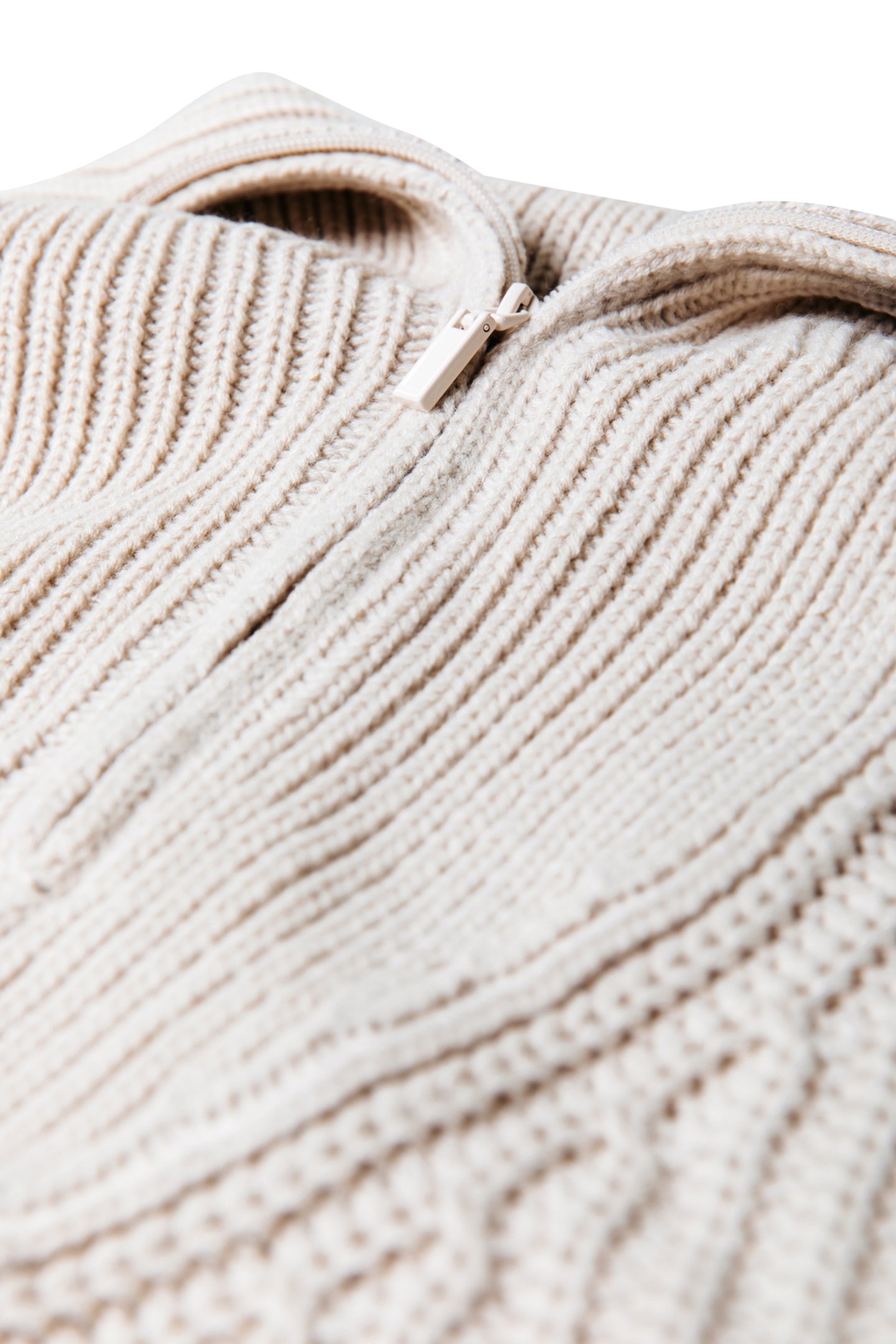 YFKE KNITWEAR ZIP PULLOVER FOG BEIGE 6