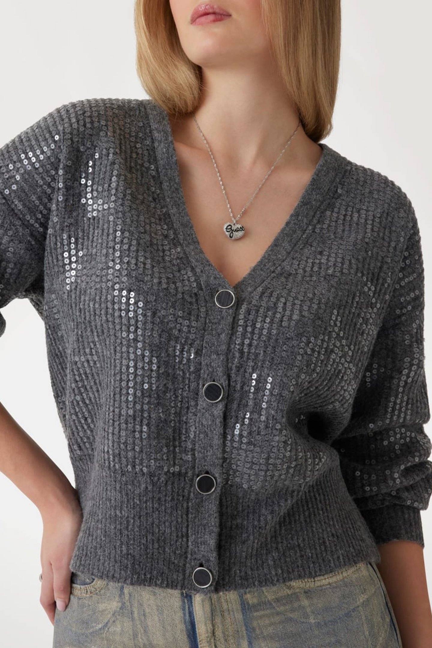 RILEY LS VN SEQUINS DARK GREY HEATHER 5