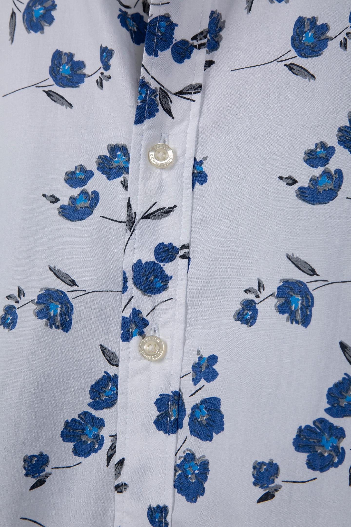 LARGE FLORAL CUT LONG SLEEVE SHIRT WHITE 6