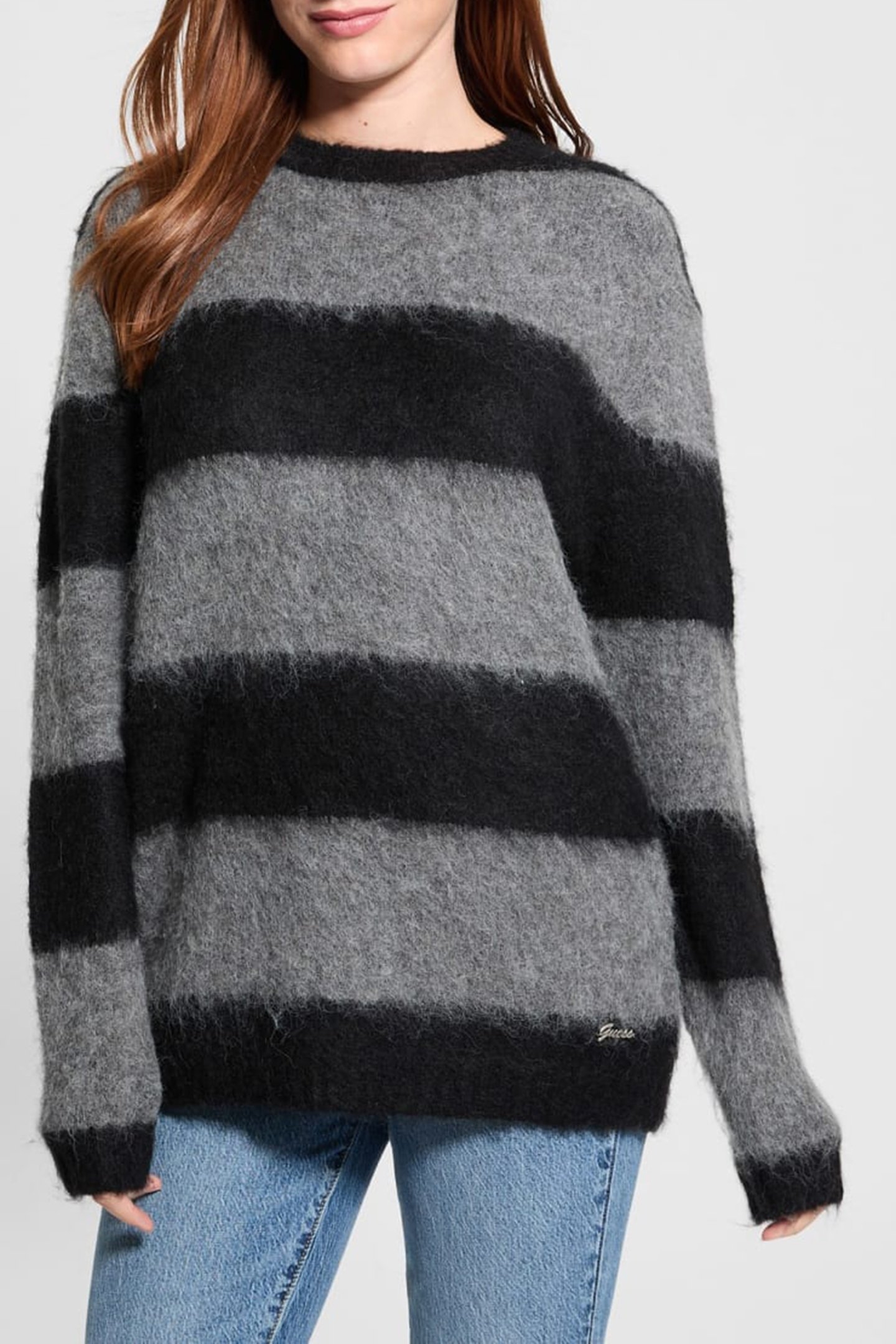 SKYE LS CN MAXI PULL BLACK AND DARK MELAN 1