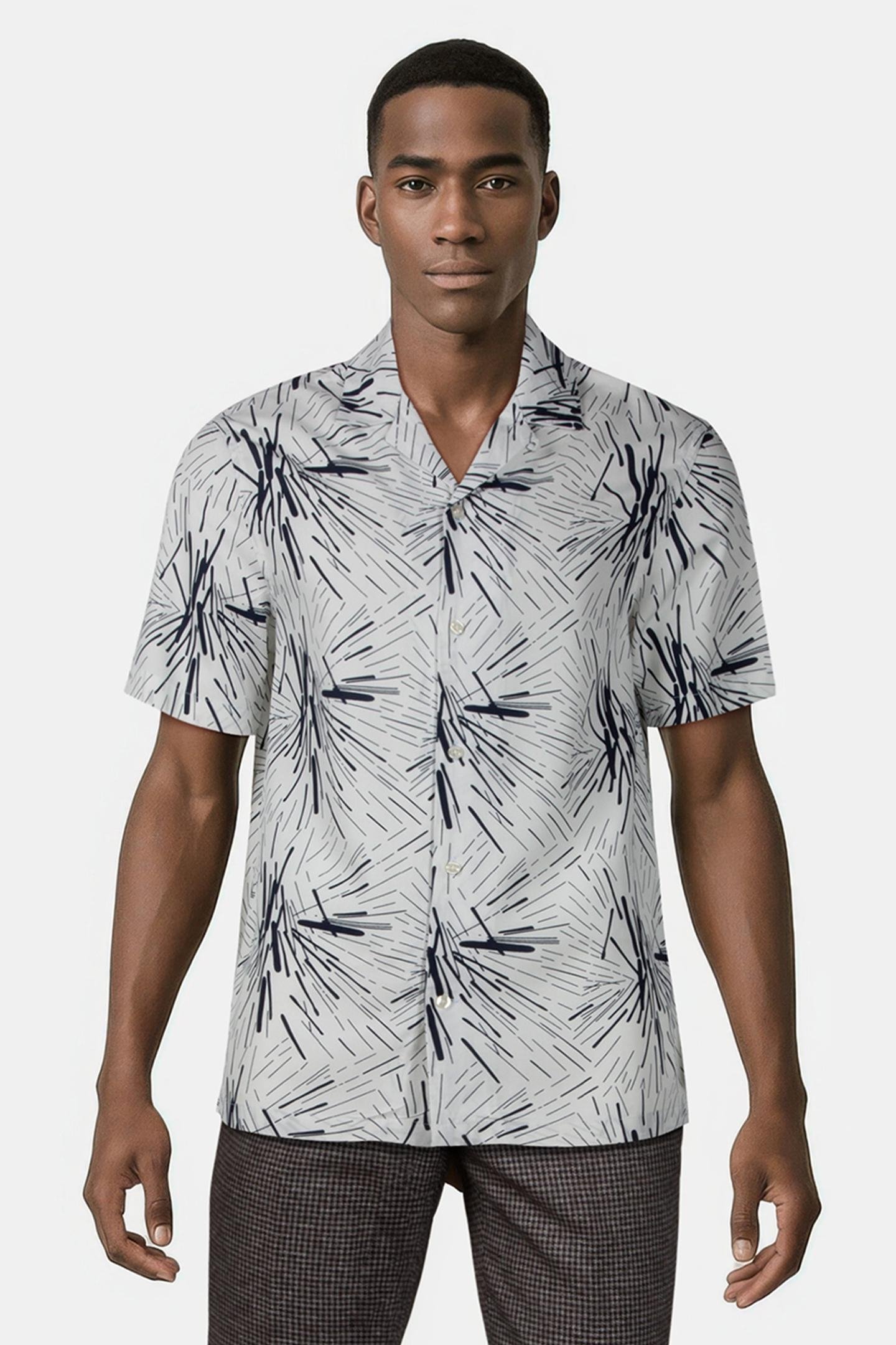 SPLAT VISCOSE REVERE SHORT SLEEVE WHITE 1