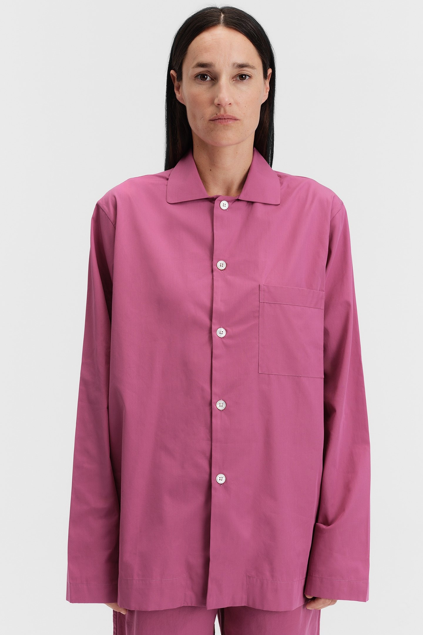 UNISEX POPLIN PYJAMAS SHIRT LINGONBERRY 1