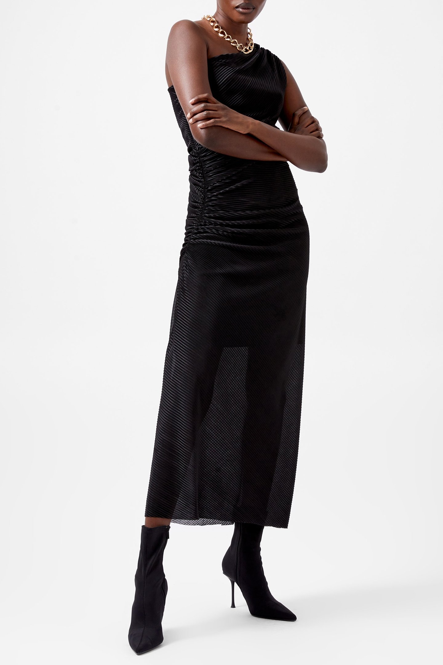 TALITHA PLISSE MAXI DRESS BLACKOUT 1