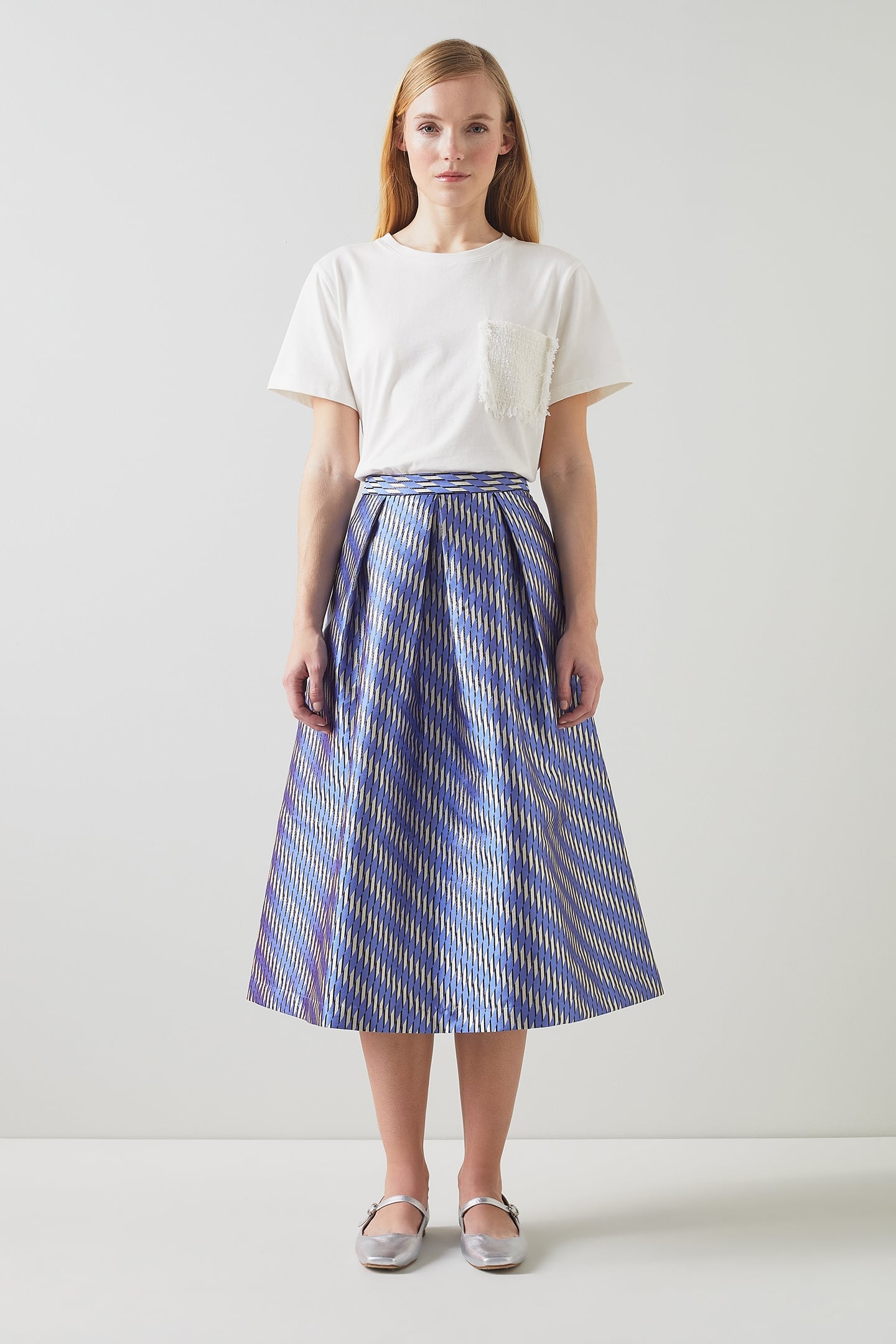 SK OLSEN FULL SKIRT BLUE/BLACK 1