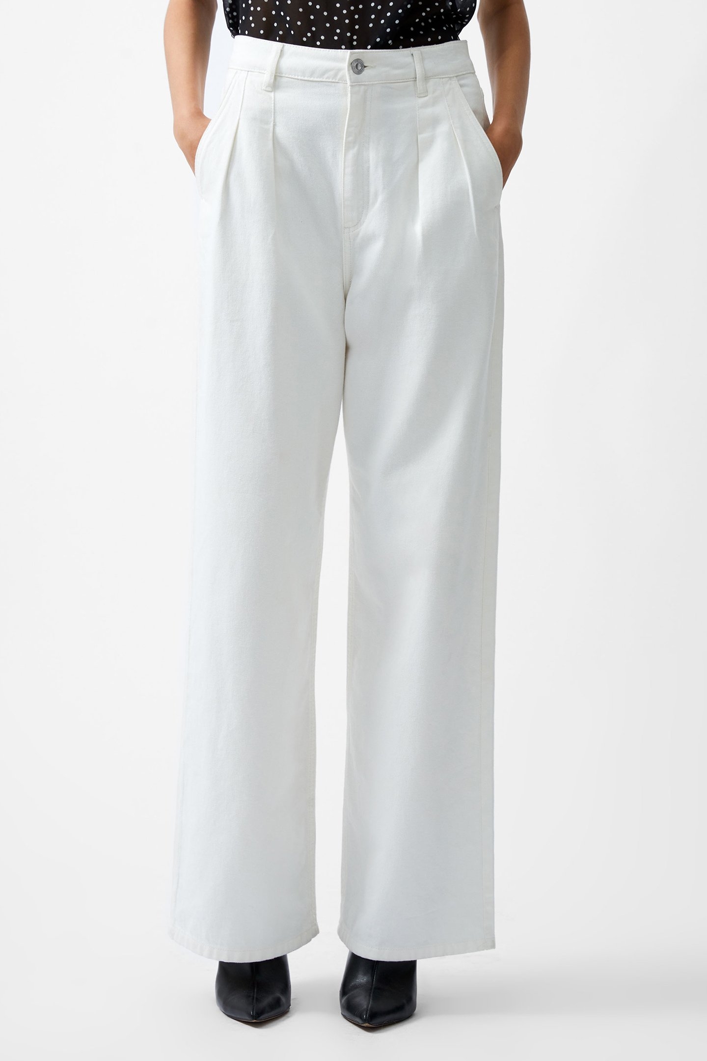 FINLEY DENIM WIDE LEG JEAN ECRU 1