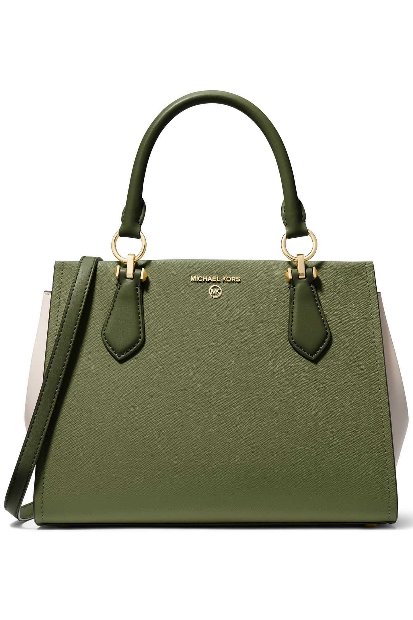 MEDIUM LEATHER SATCHEL BAG IN OLIVE 1