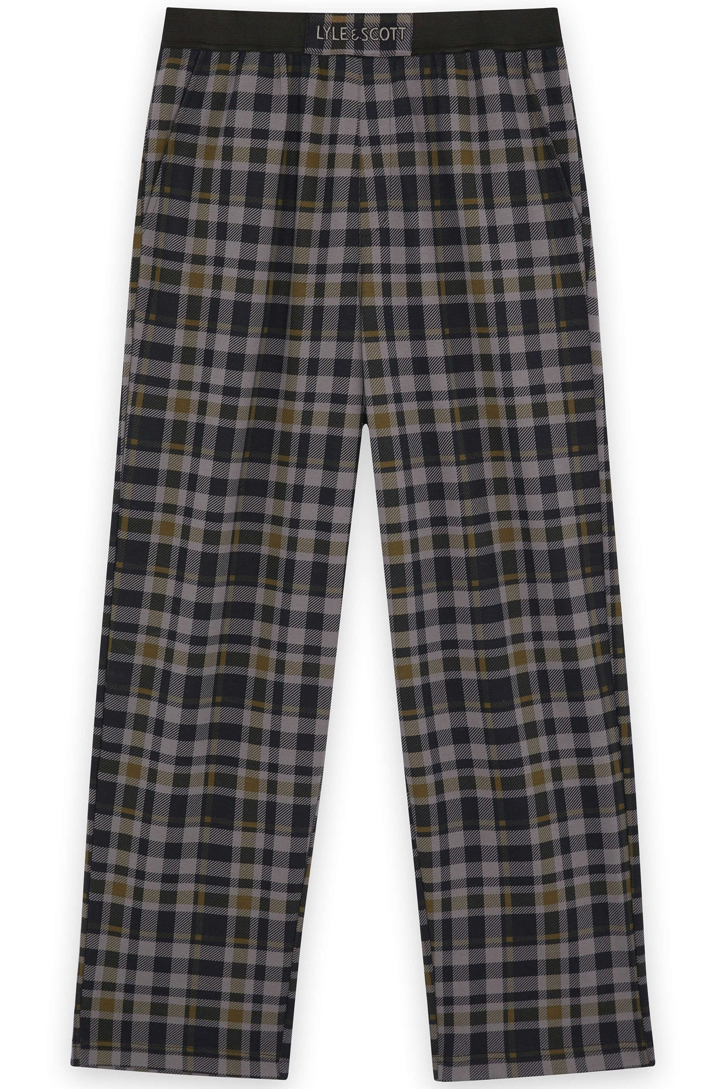 LOUNGEWEAR JERSEY CHECK PANT OLIVE 4